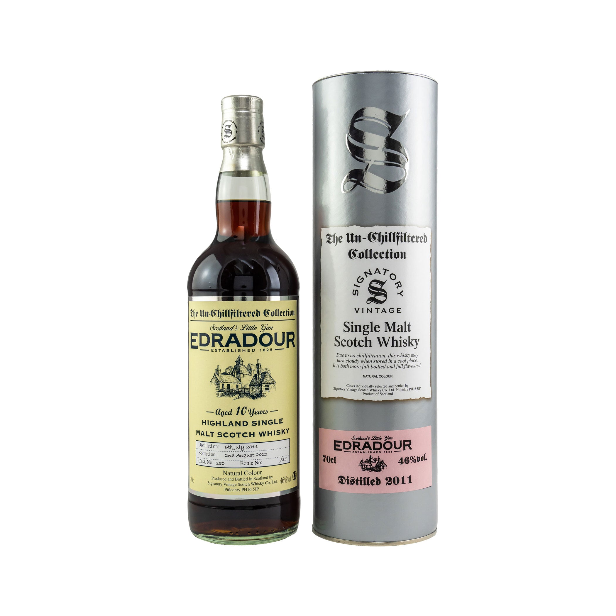 Edradour 2011/2021 - 10 Year Old Single Cask No. 252 The Un-Chillfiltered Collection (Signatory)