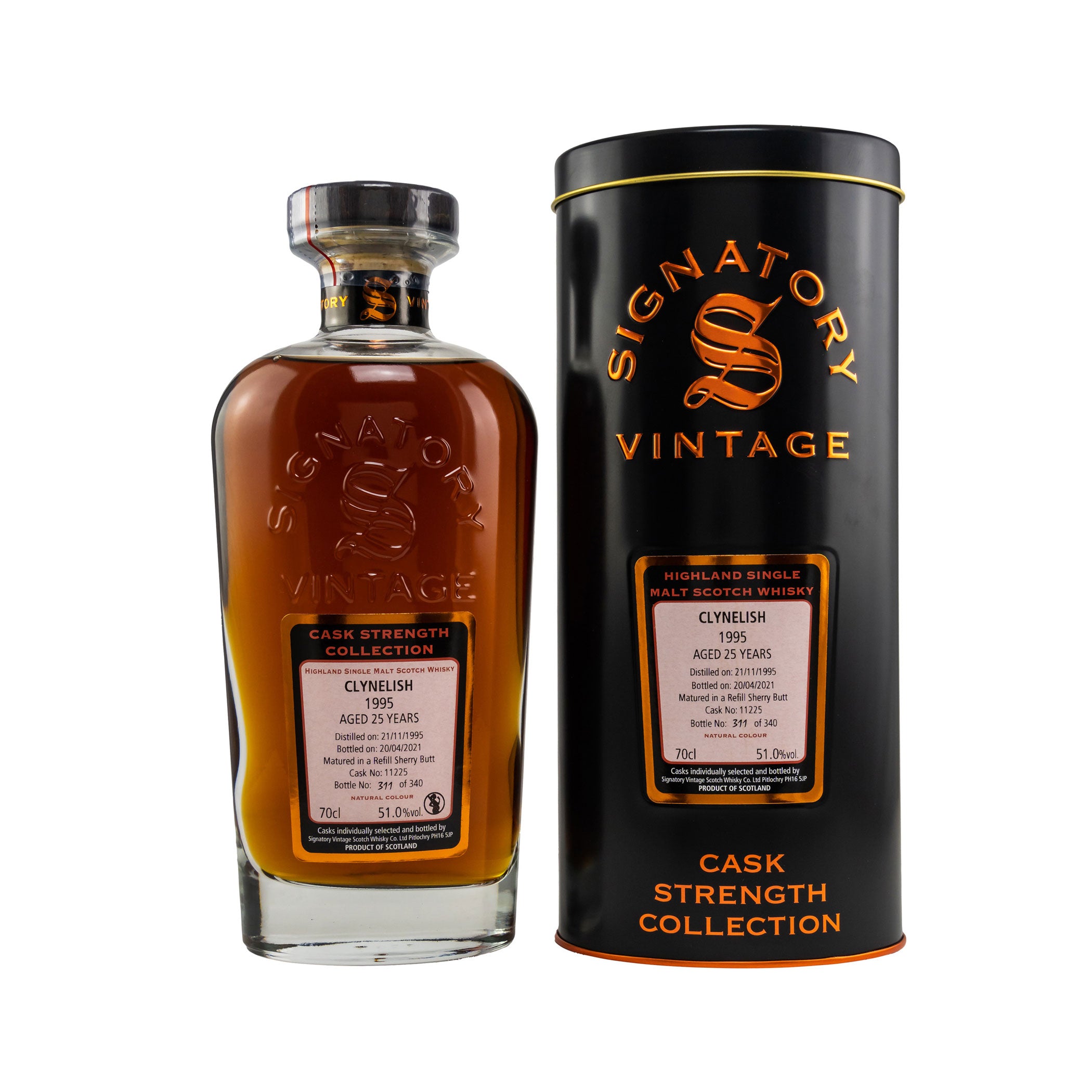 Clynelish 1995/2021 - 25 Jahre Single Refill Sherry Butt #11225 Cask Strength Collection(Signatory)