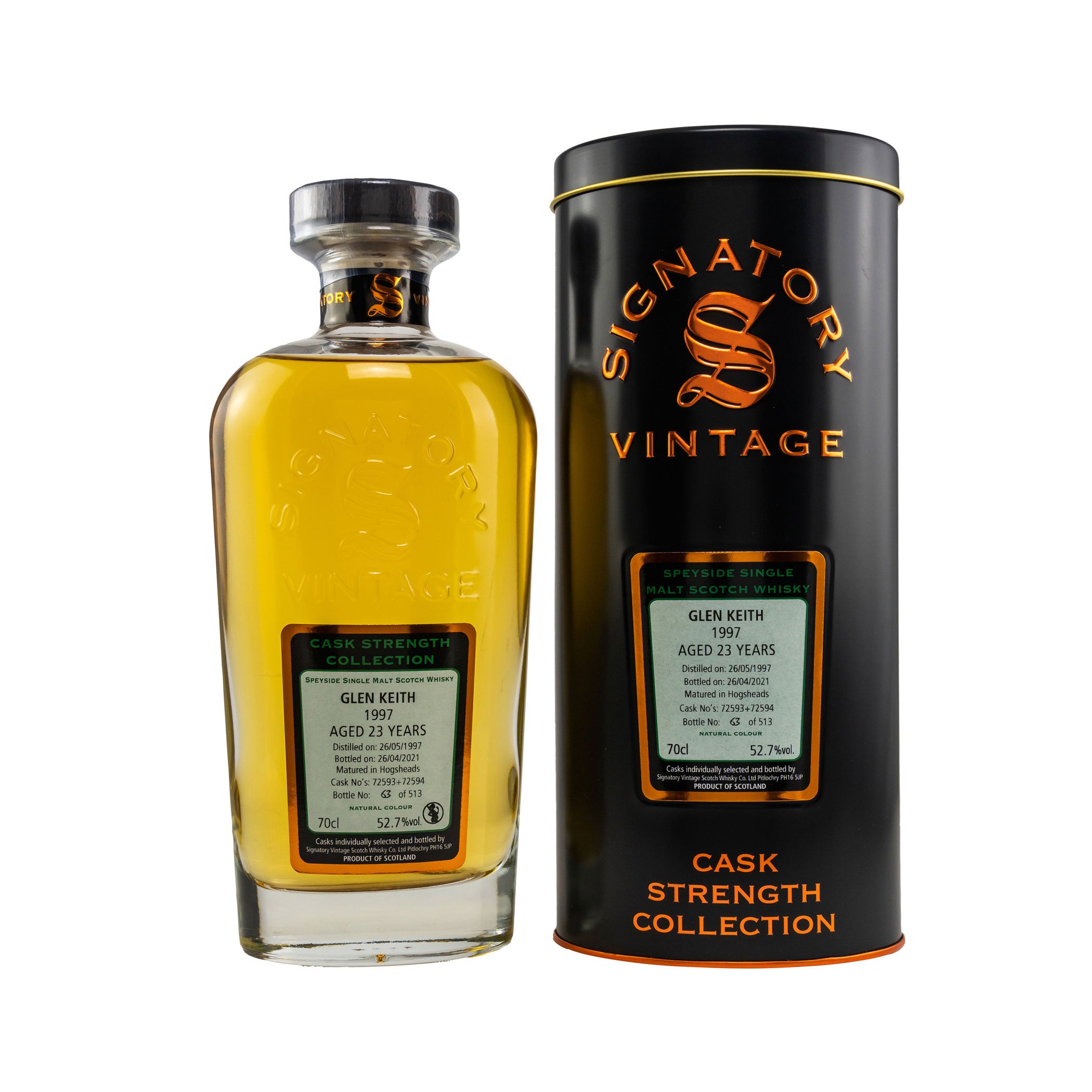 Glen Keith 1997/2021 - 23 Jahre No. 72593+72594 Cask Strength Collection (Signatory)