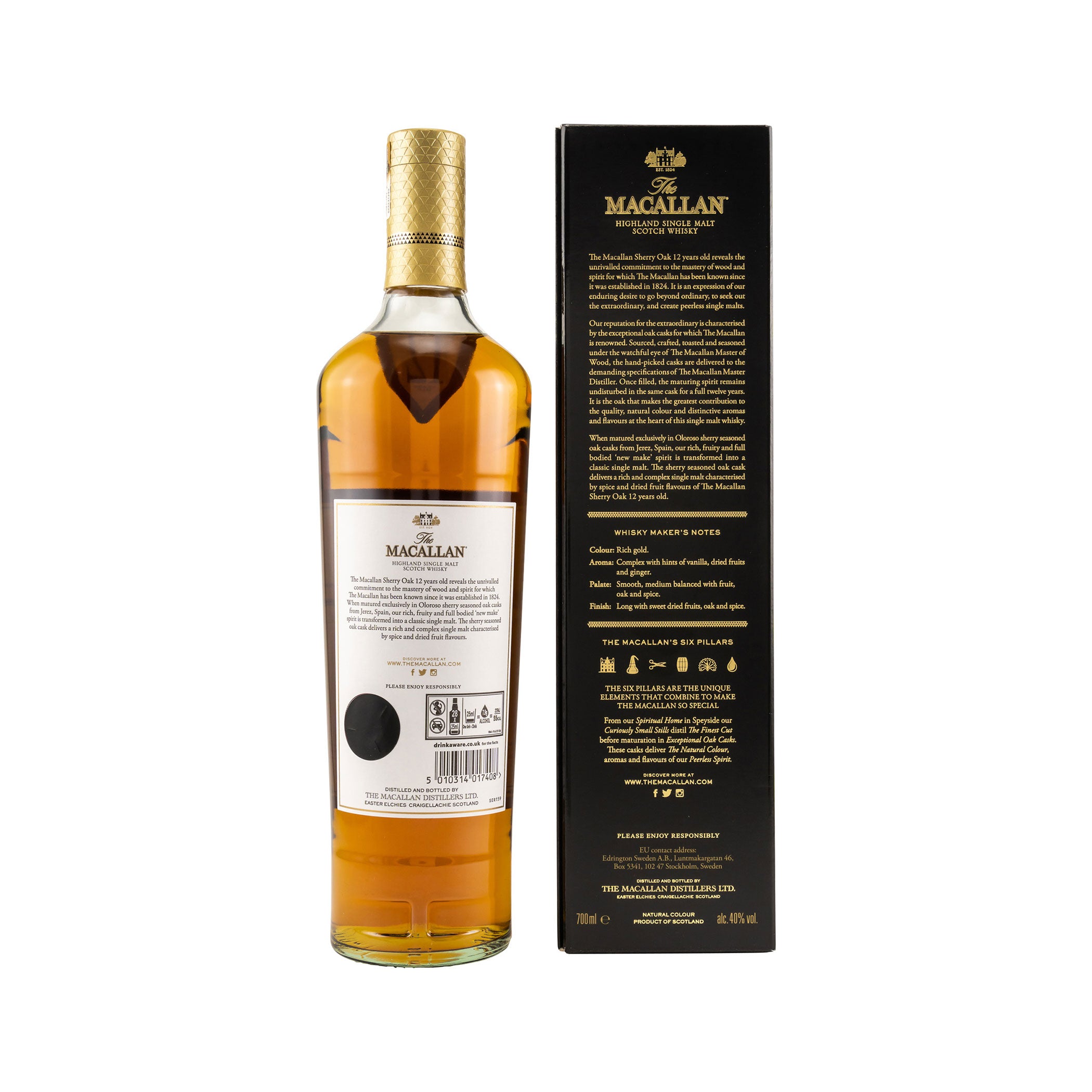 Macallan 12 Years Old - Sherry Cask - Speyside - Highland Single Malt Scotch Whisky