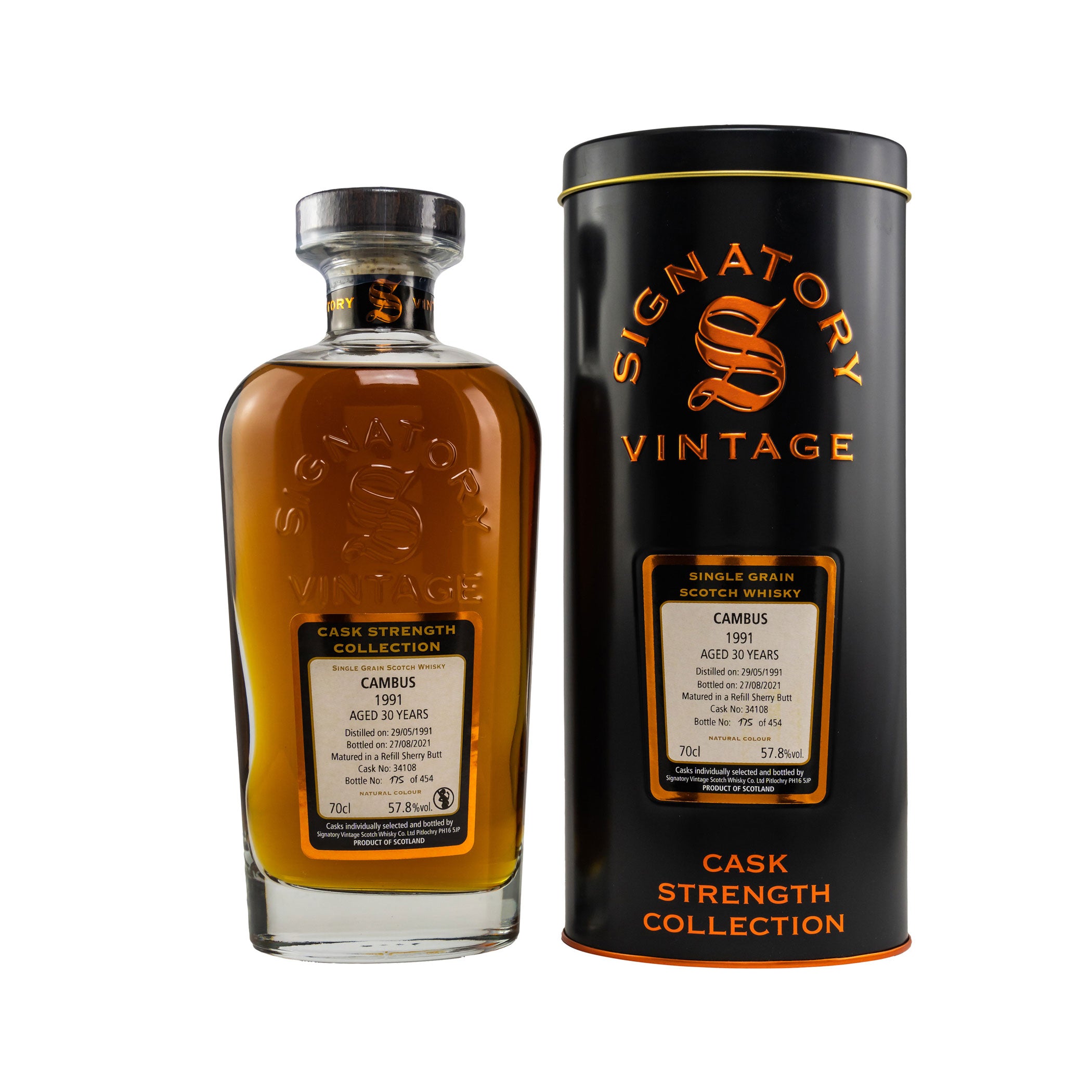 Cambus 1991/2021 - 30 Jahre Single Refill Sherry Butt #34108 Cask Strength Collection (Signatory)