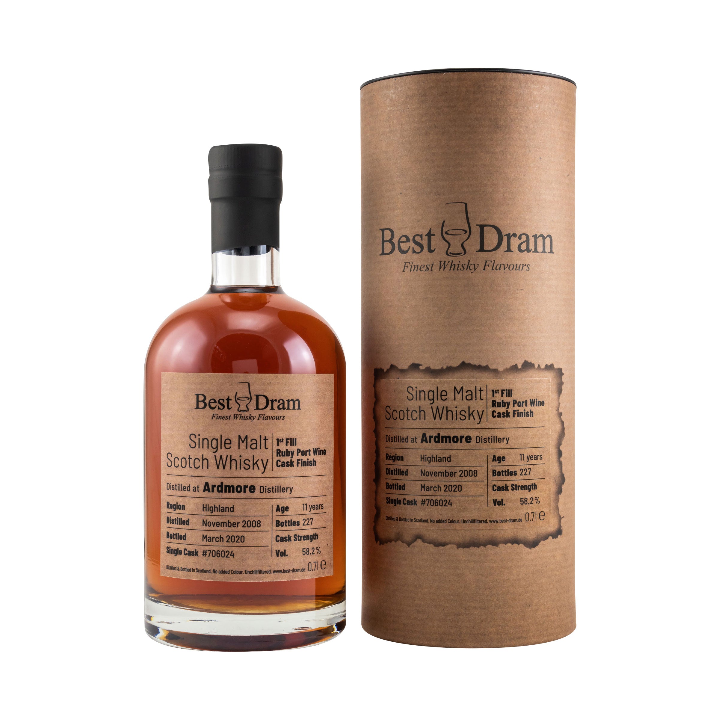 Ardmore 2008/2020 - 11 Years Old. - Best Dram - Ruby Port Finish