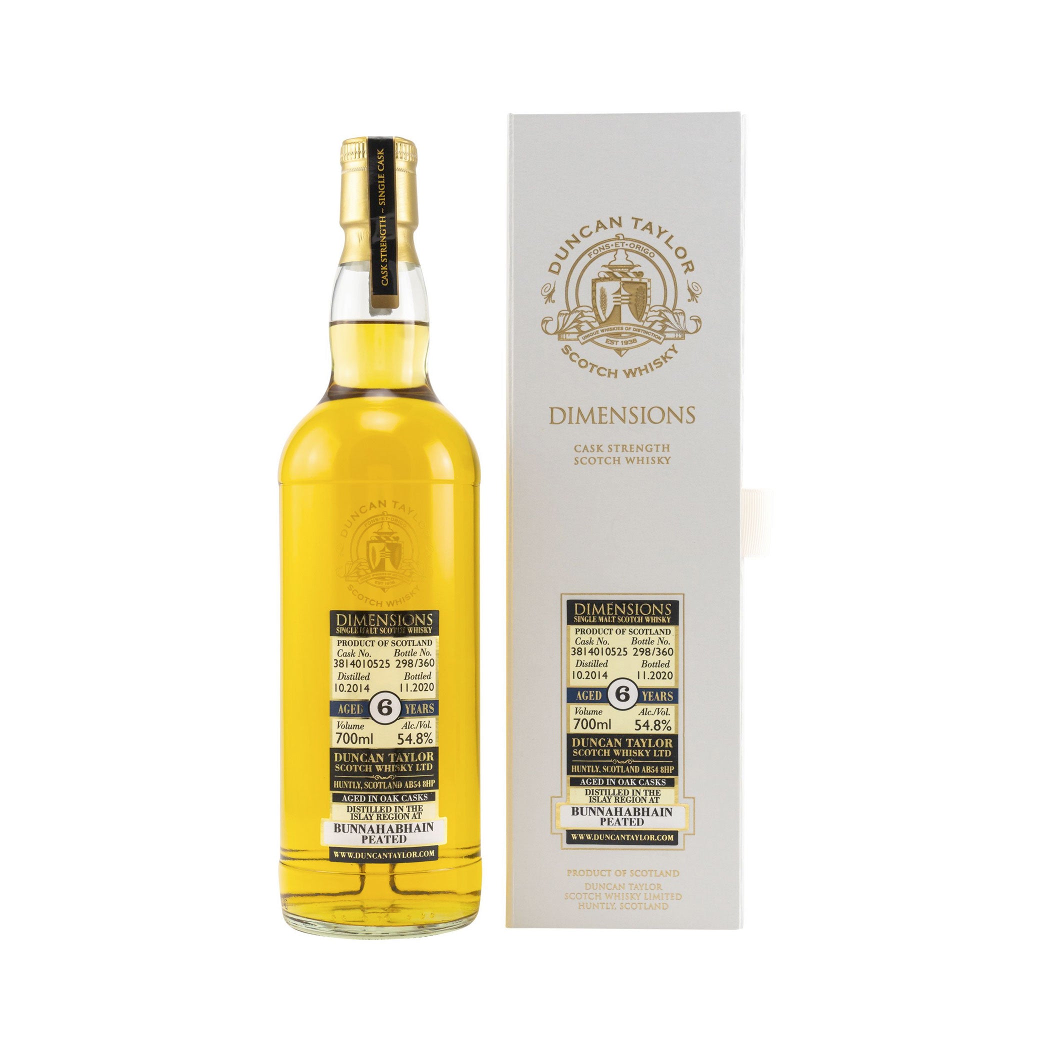 Bunnahabhain Peated 2014/2020 6 Years #3814010525 - Dimensions (Duncan Taylor)