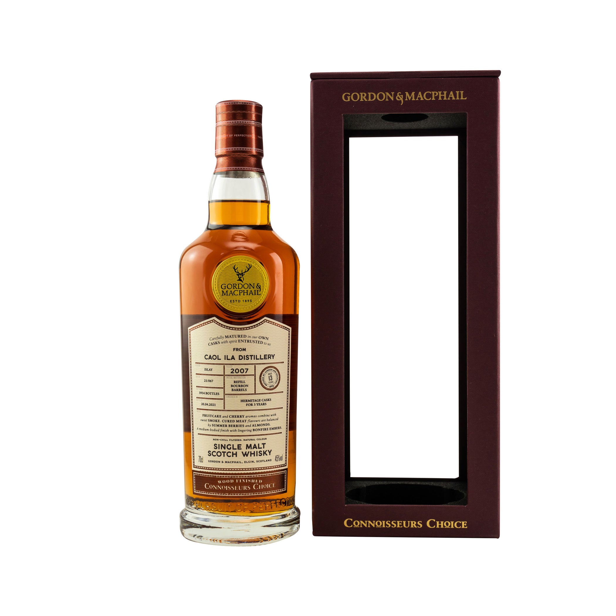 Caol Ila 2007/2021 - 13 Year Old Hermitage Cask Wood Finished Connoisseurs Choice - Gordon & MacPhail -