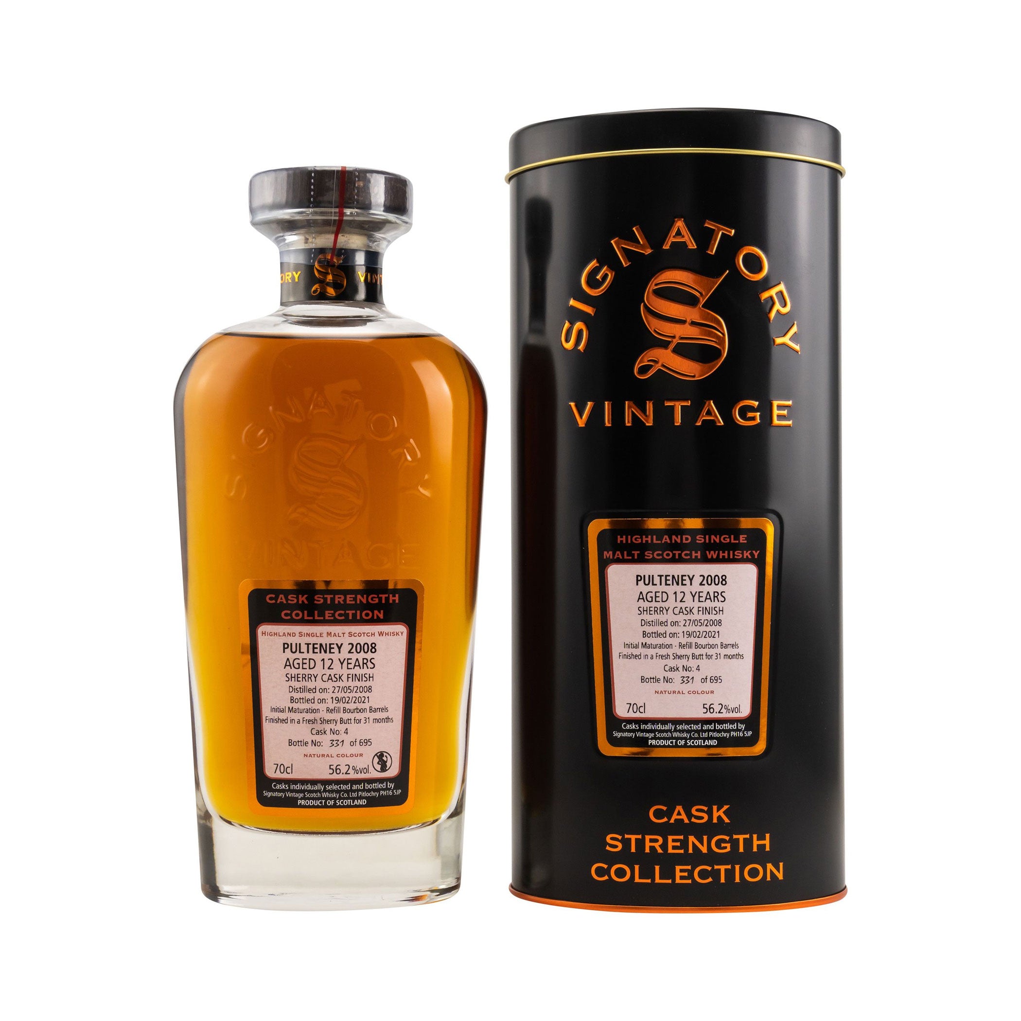 Pulteney 2008/2021, 12 Years Old, Sig CS - Cask No. 4