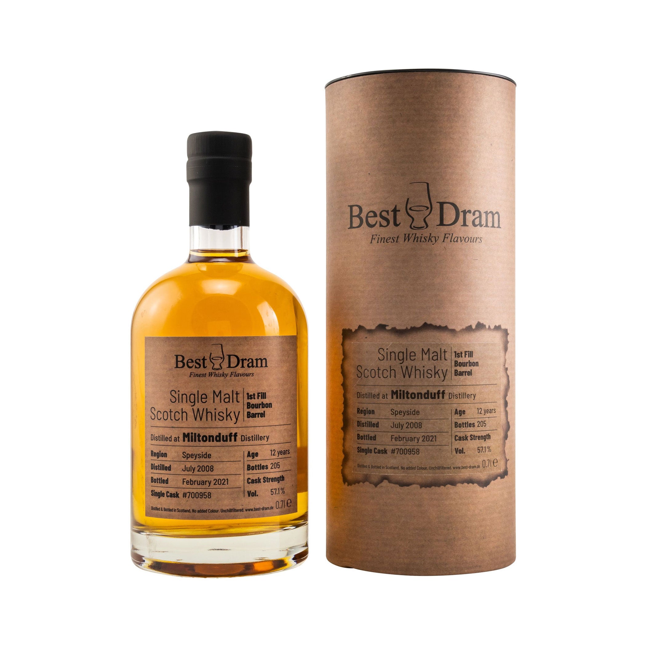 Miltonduff 2008/2021 - 12 y.o. - 1st Fill Bourbon Barrel #700958 - Best Dram