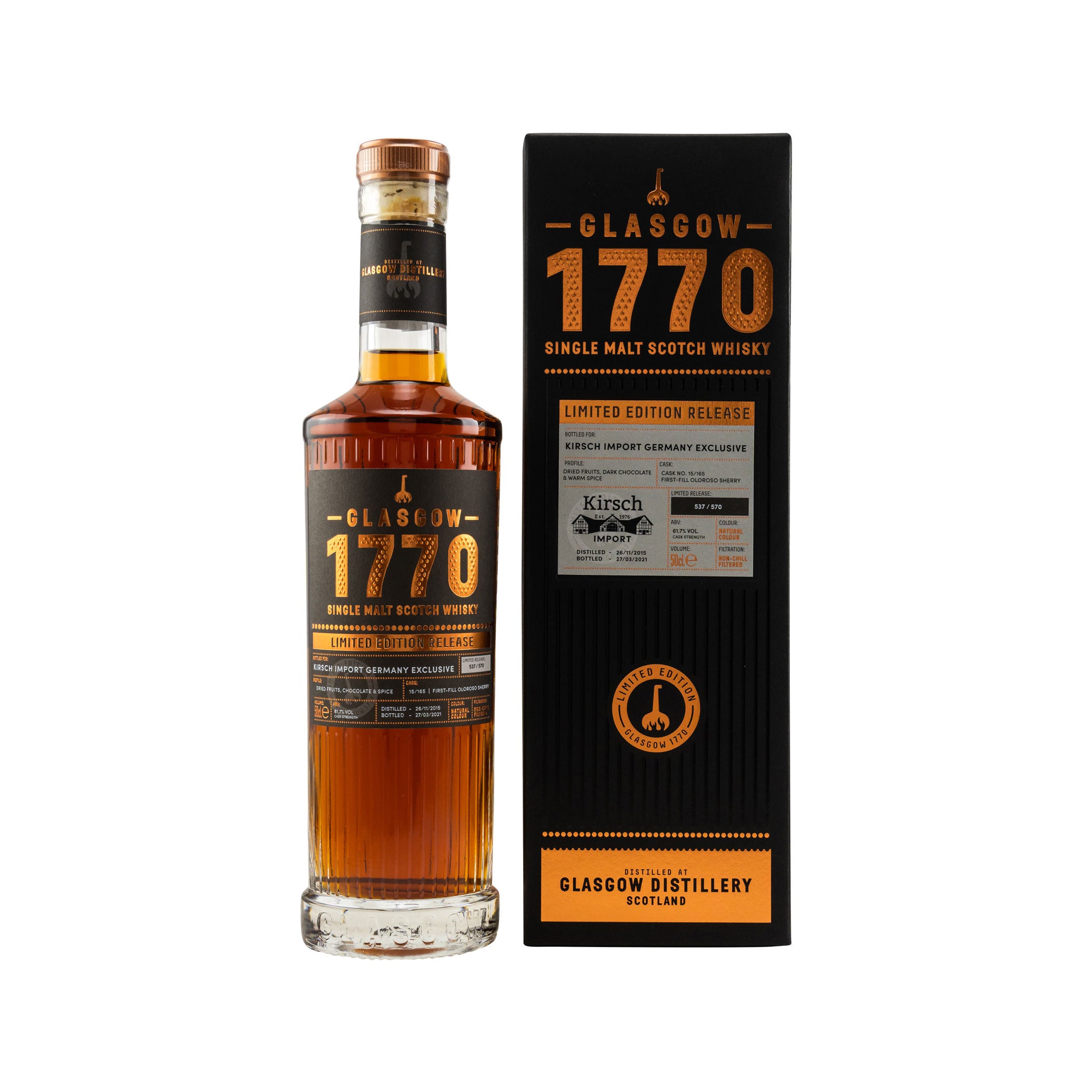 1770 Glasgow Distillery 2015/2021 - 5 Years Old - Single Cask #15/165 for Kirsch
