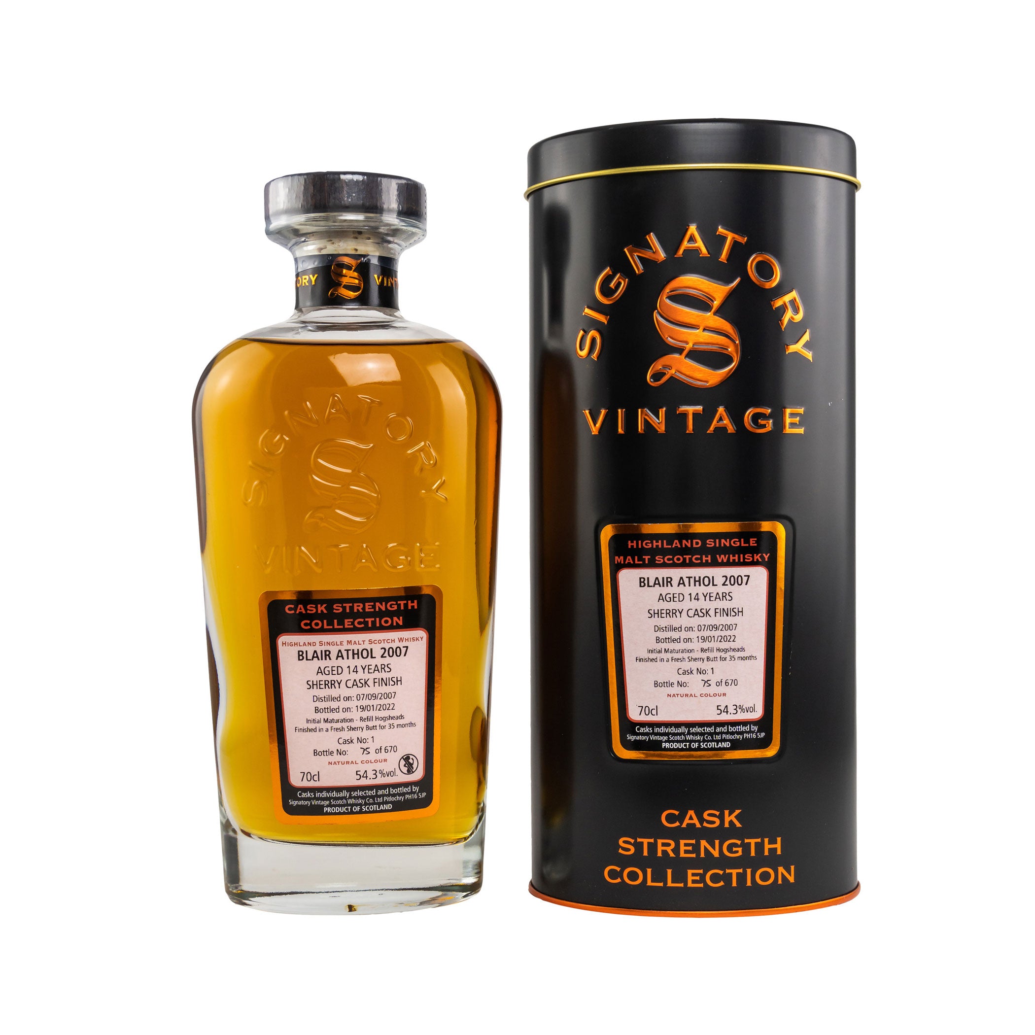 Blair Athol 2007/2022 Signatory Cask Strength #1 First Fill Sherry Butt Finish