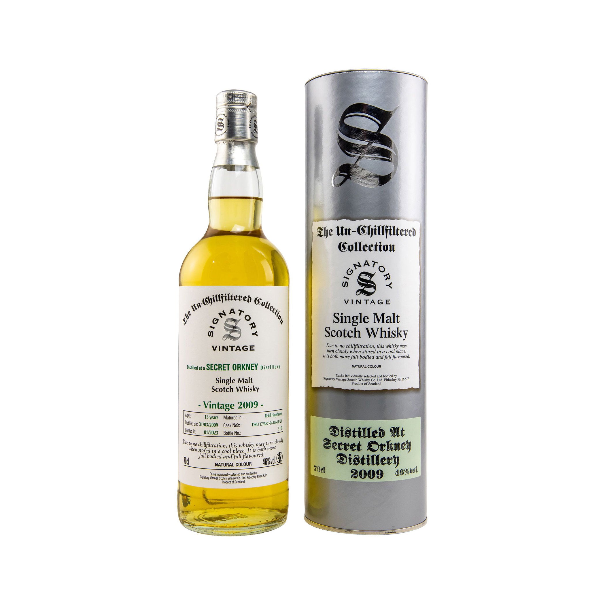 Secret Orkney 2009/2023 - Signatory Vintage Island Single Malt Scotch Whisky - The Un-Chillfiltered Collection