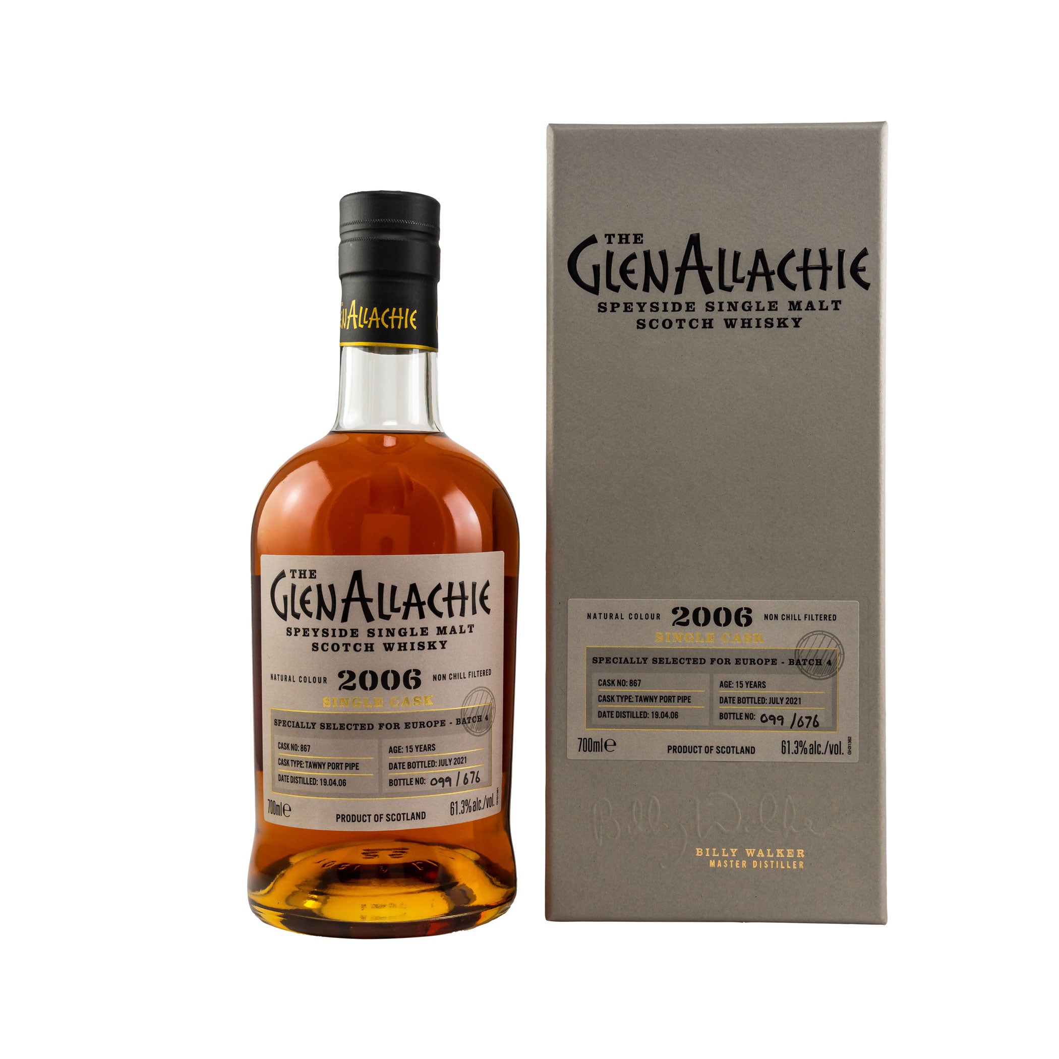 GlenAllachie 2006/2021 - 15 Years Old, Cask #867, Tawny Port Pipe Single Malt Whisky