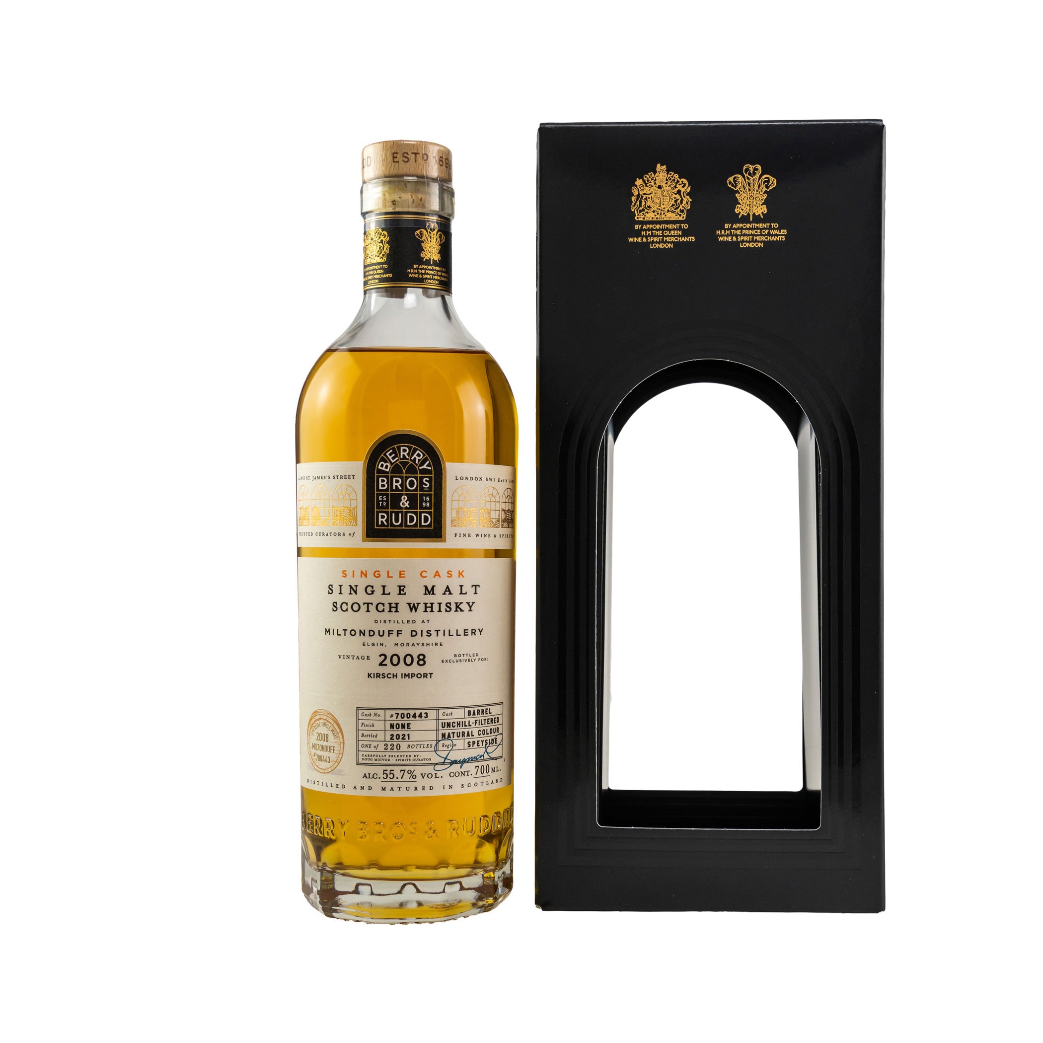 Miltonduff 2008/2021 – 13 Years Old - Single Cask Berry Bros. & Rudd Single Malt Speyside Whisky