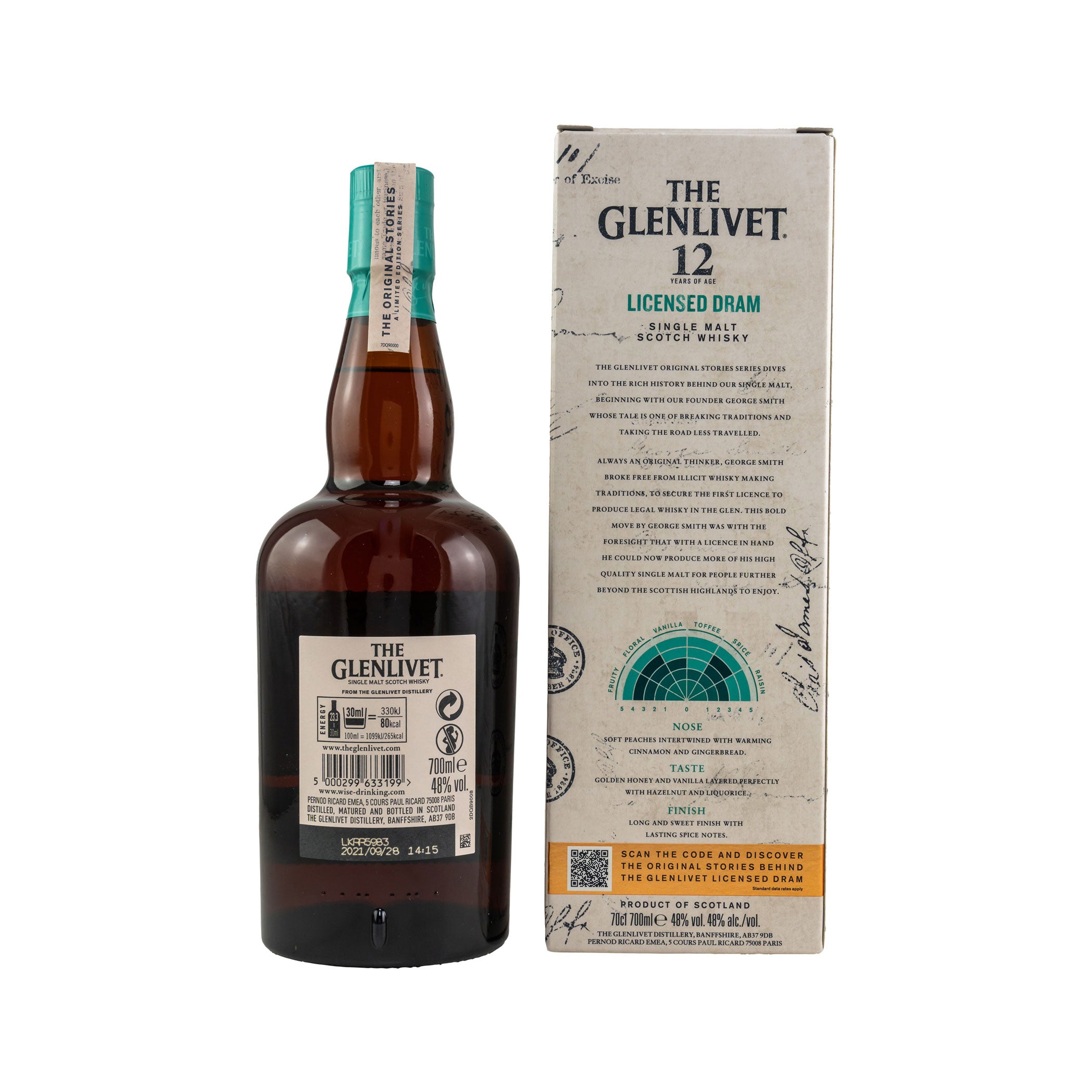 Glenlivet 12 Year Old, Licensed Dram