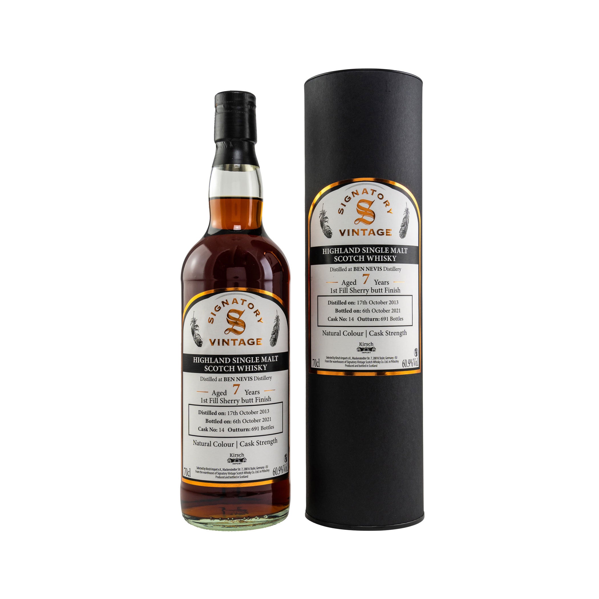 Ben Nevis 2013/2021 - 7 Jahre First Fill Sherry Butt Finish No. 14 -Signatory Vintage-