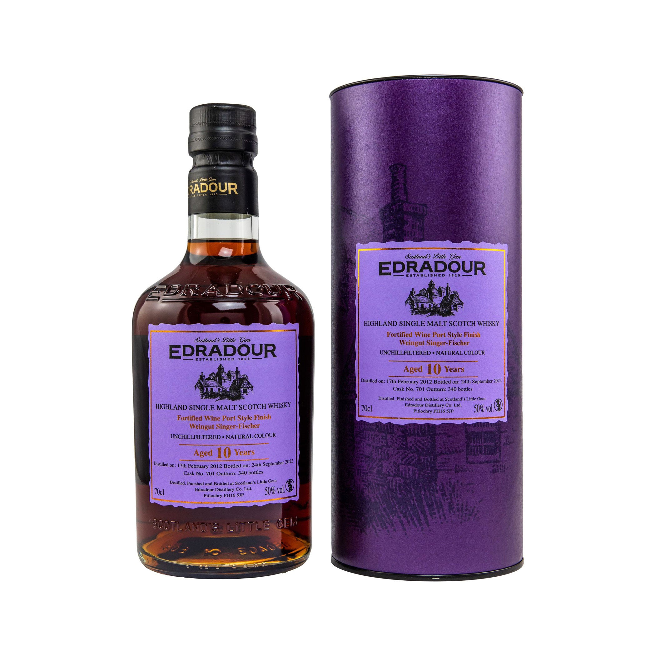 Edradour 2012/2022 - 10 Years Old - German Fortified Wine Finish #701 - Singer-Fischer - Highland Single Malt Scotch Whisky