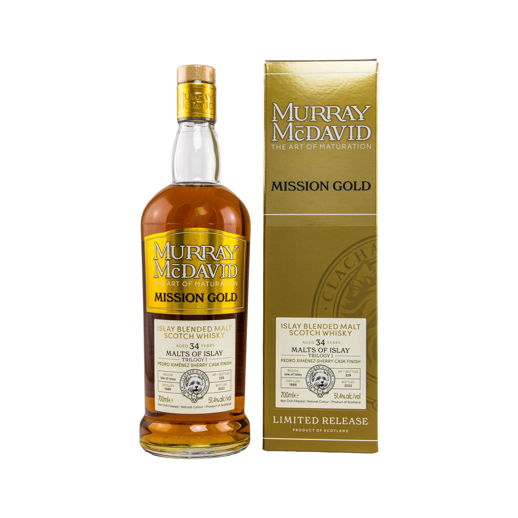 Malts of Islay 1988/2022 34 Years – Trilogy I – Mission Gold - Murray McDavid Islay Blended Malt Scotch Whisky