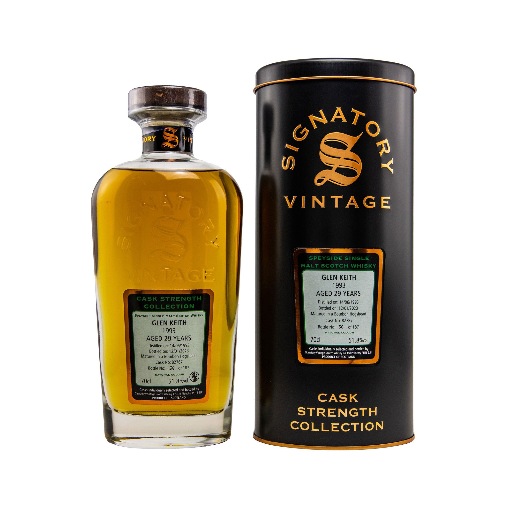 Glen Keith 1993/2023 Signatory Vintage Speyside Single Malt Scotch Whisky - The Cask Strength Collection