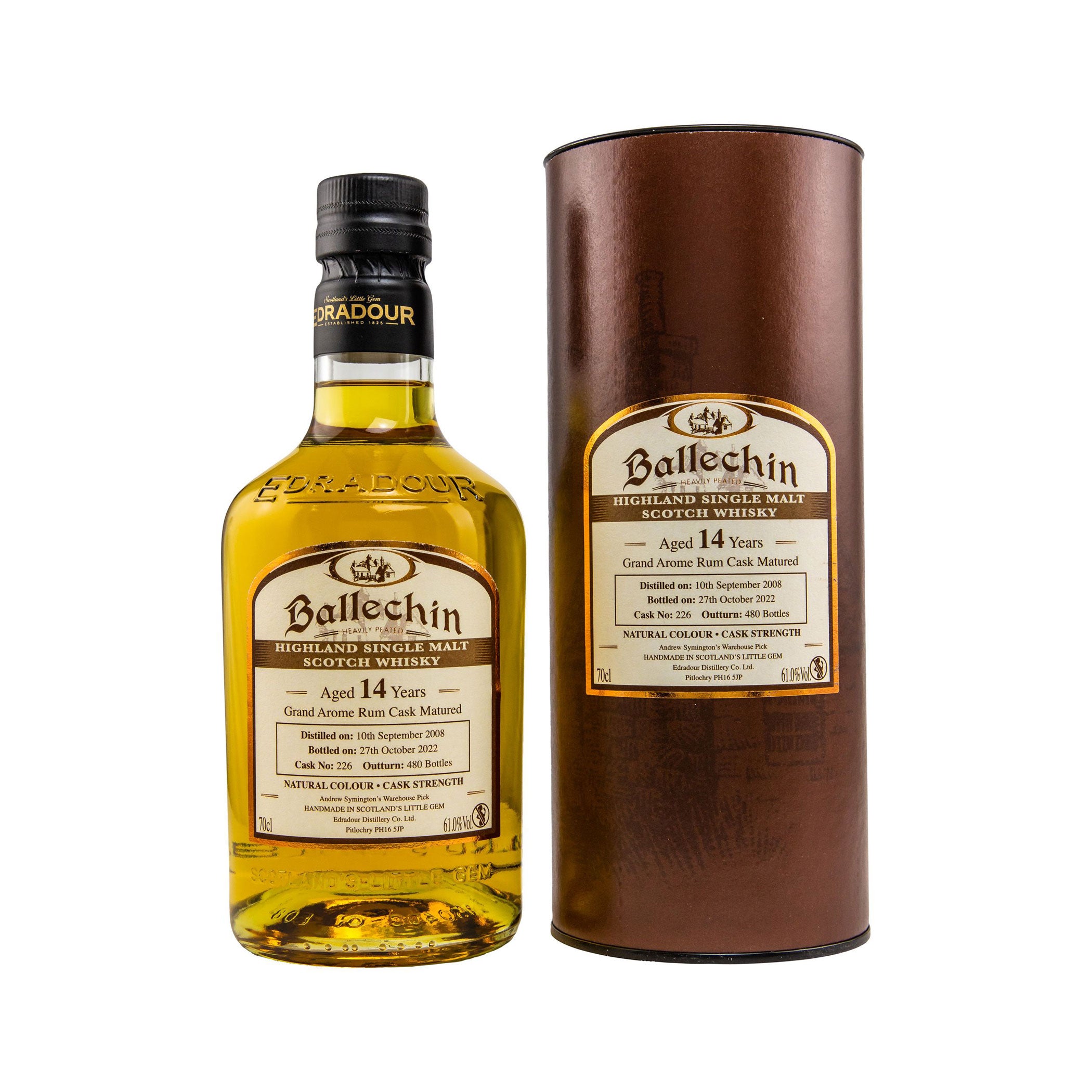 Ballechin 2008/2022 - 14 Years Old - Rum Grand Arome - Highland Single Malt Scotch Whisky