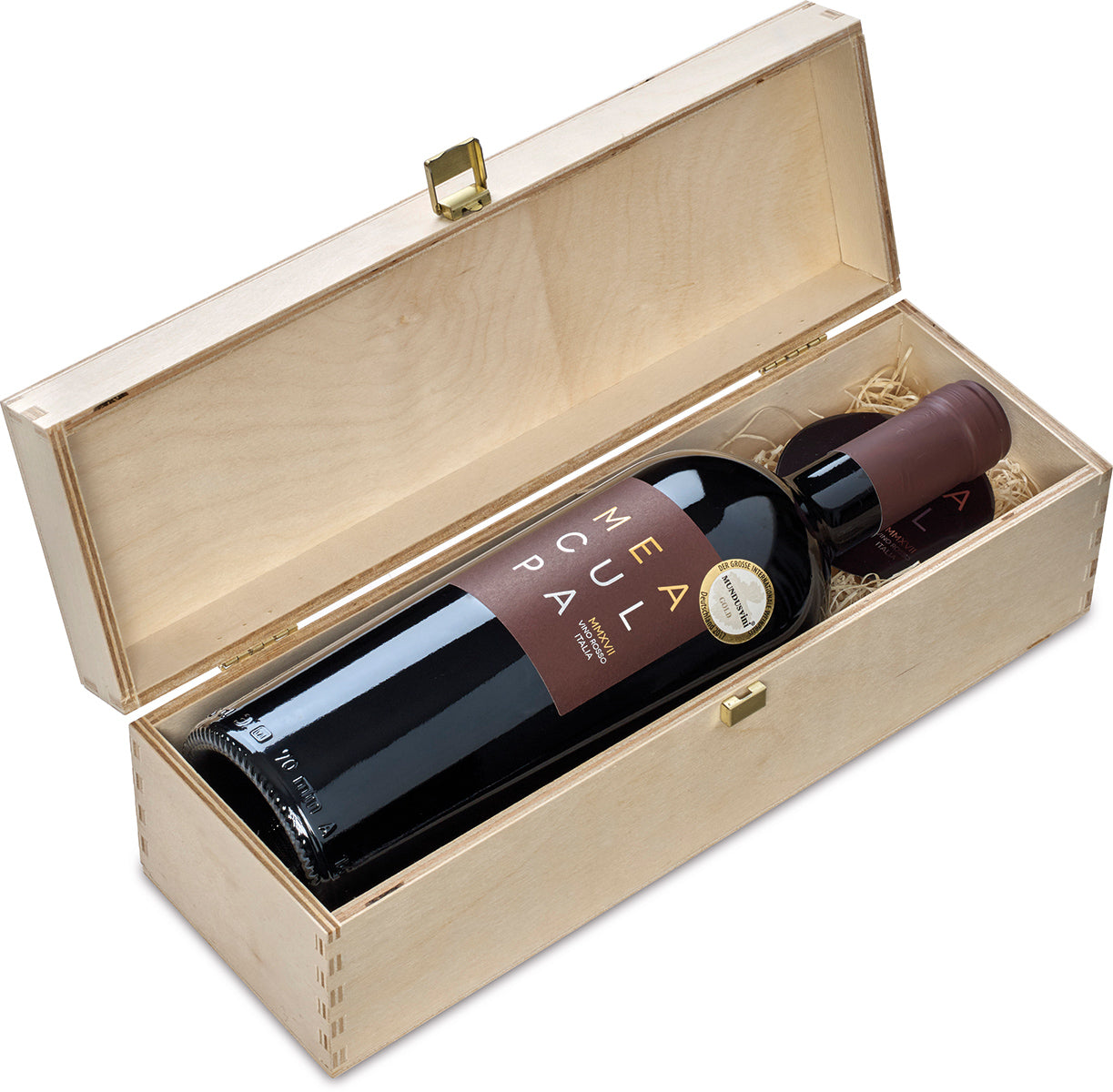 Mea Culpa Vino Rosso - in wooden box including DropStop - Minini Southern Italy/Italy 0.75 l