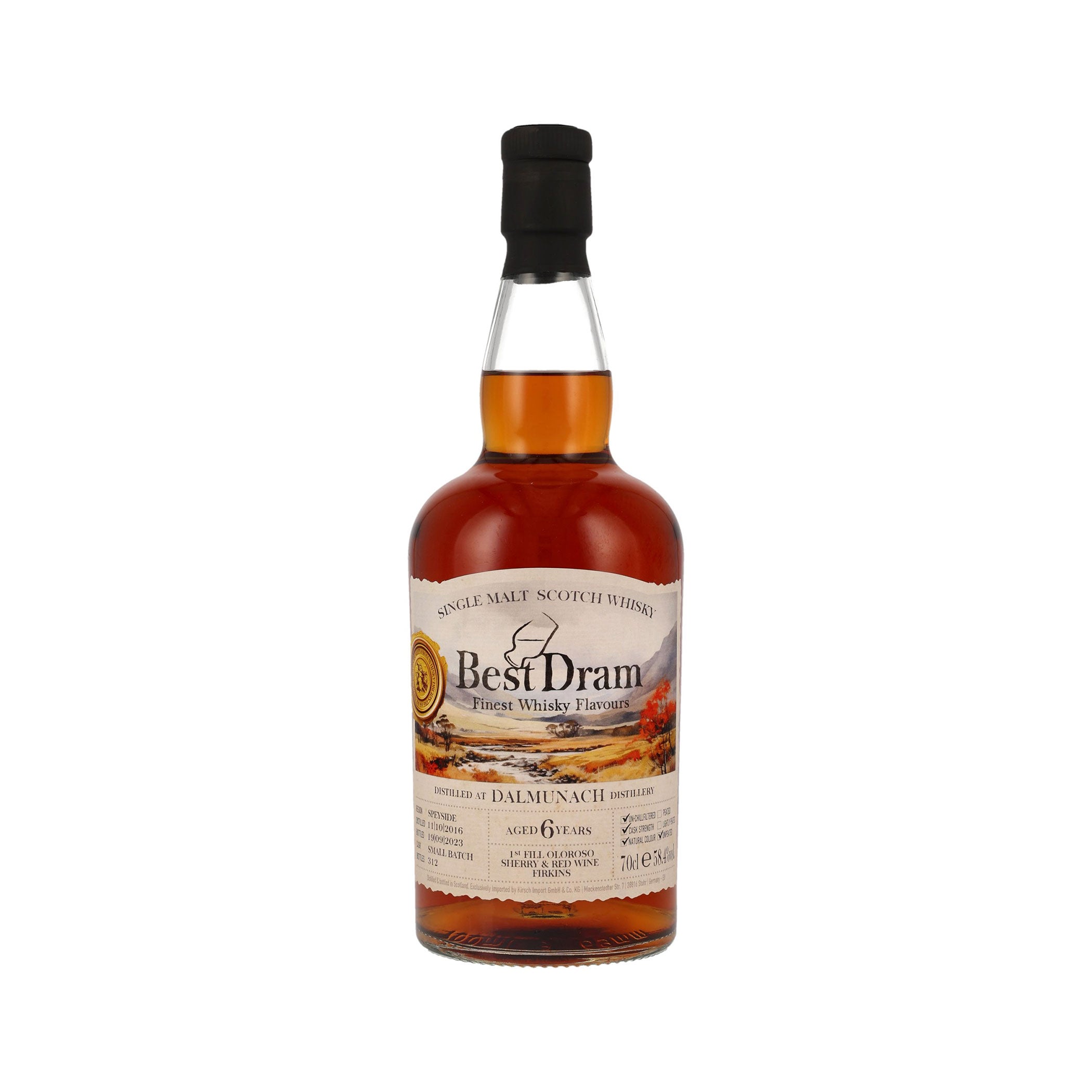 Dalmunach 2016/2023 - 6 Years Old - Oloroso Sherry - Red Wine Firkins - Best Dram Speyside Scotch Whisky