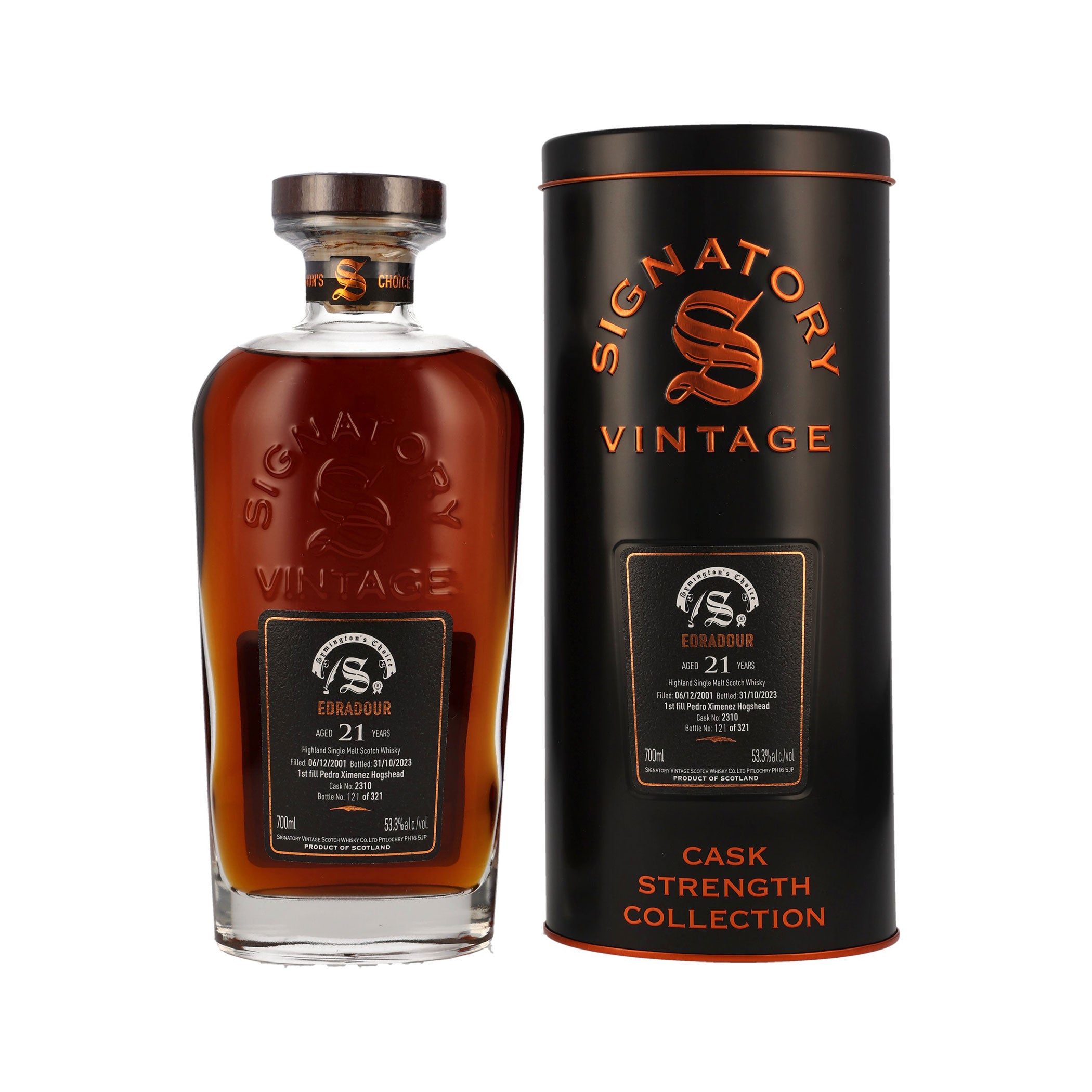 Edradour 2001/2023 - 21 Years Old - 1st Fill PX Hogshead #2310 Symington's Choice (Signatory)