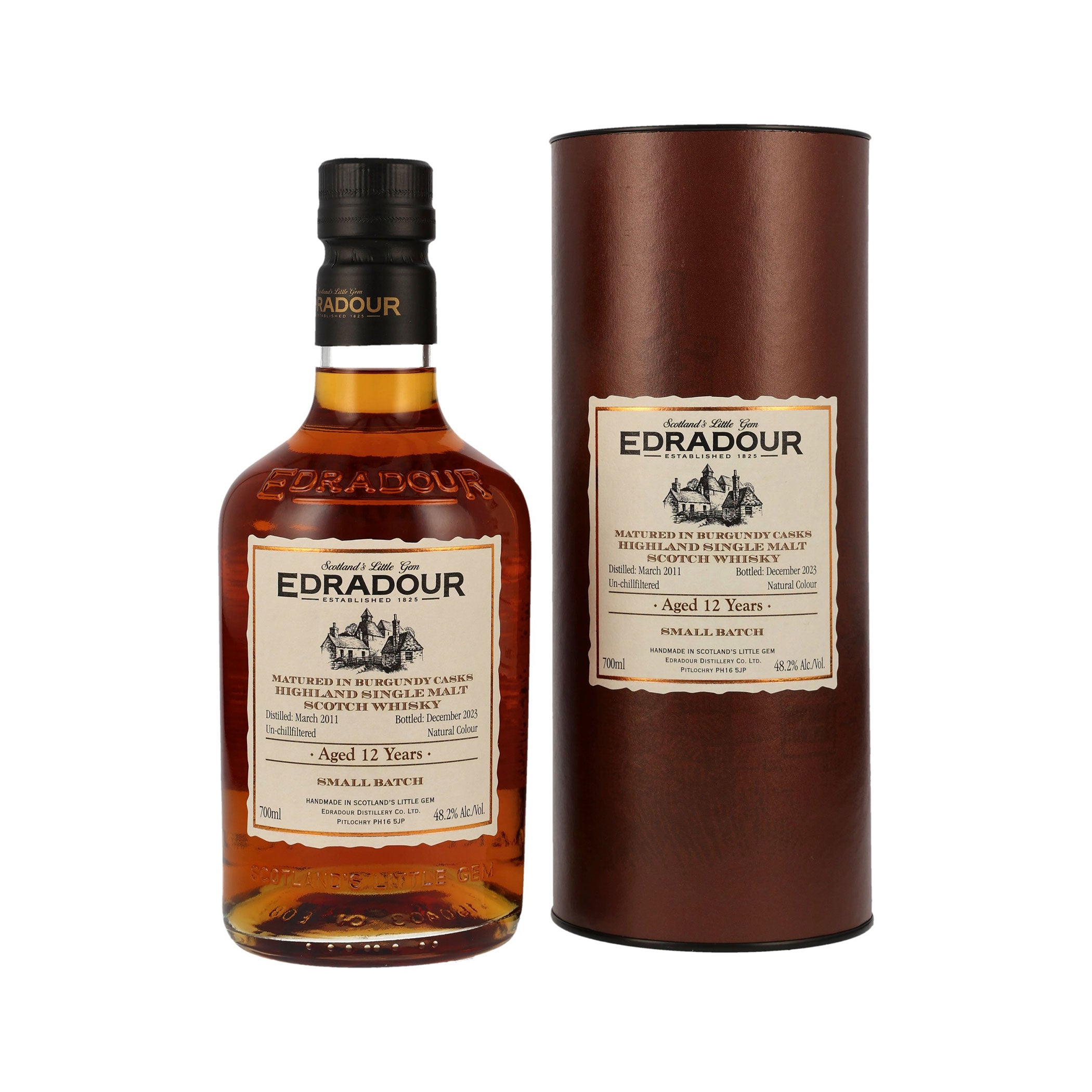 Edradour 2011/2023 - 12 Years Old - Burgundy Casks - Highland Single Malt Scotch Whisky - Small Batch