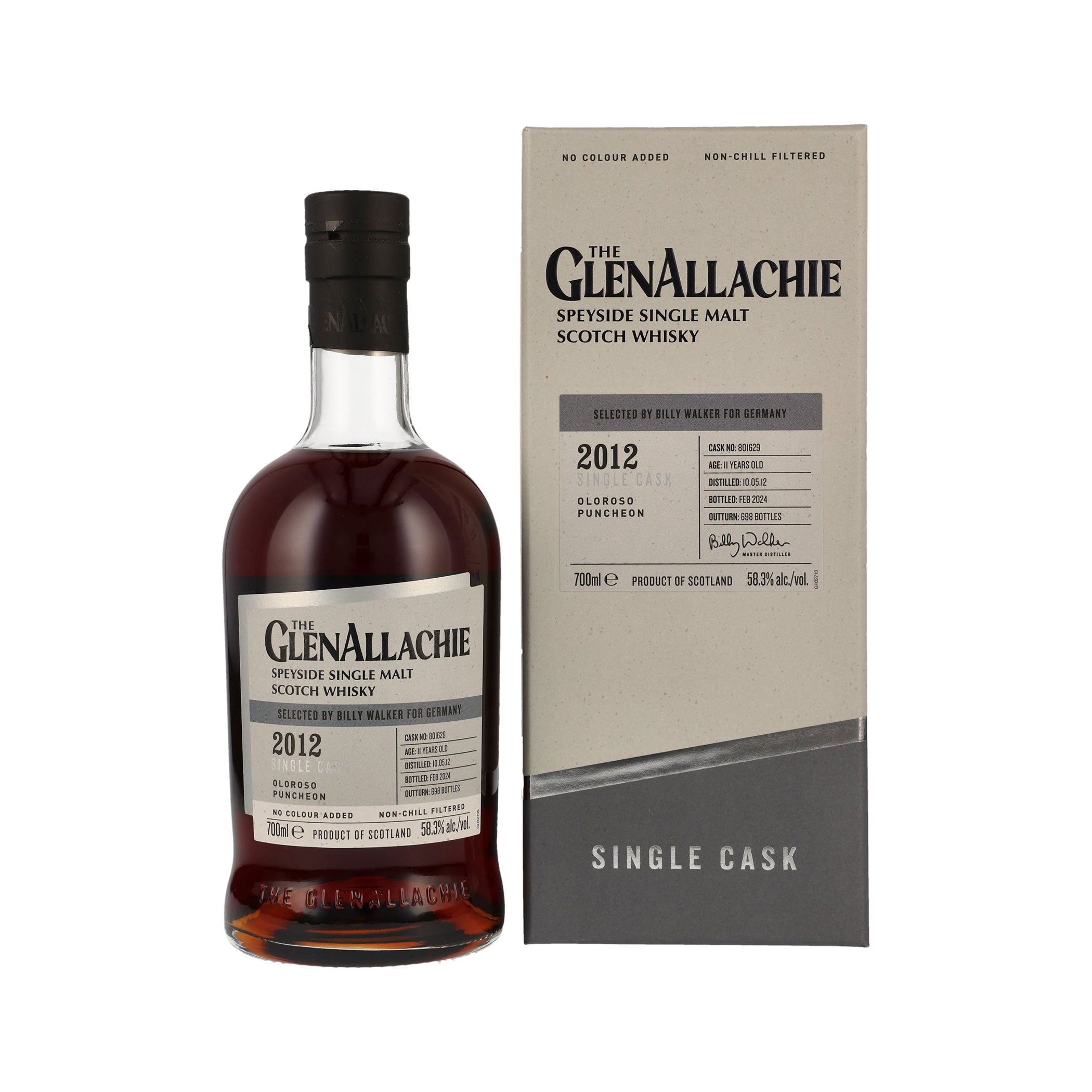 GlenAllachie 2012/2024 - 11 Years Old - Speyside Single Malt Scotch WhiskySelected by Billy Walker