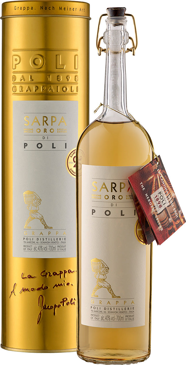 Grappa Sarpa Barrique di Poli (Riserva) - in Geschenkröhre - Jacopo Poli Venetien/Italien 0,7 l