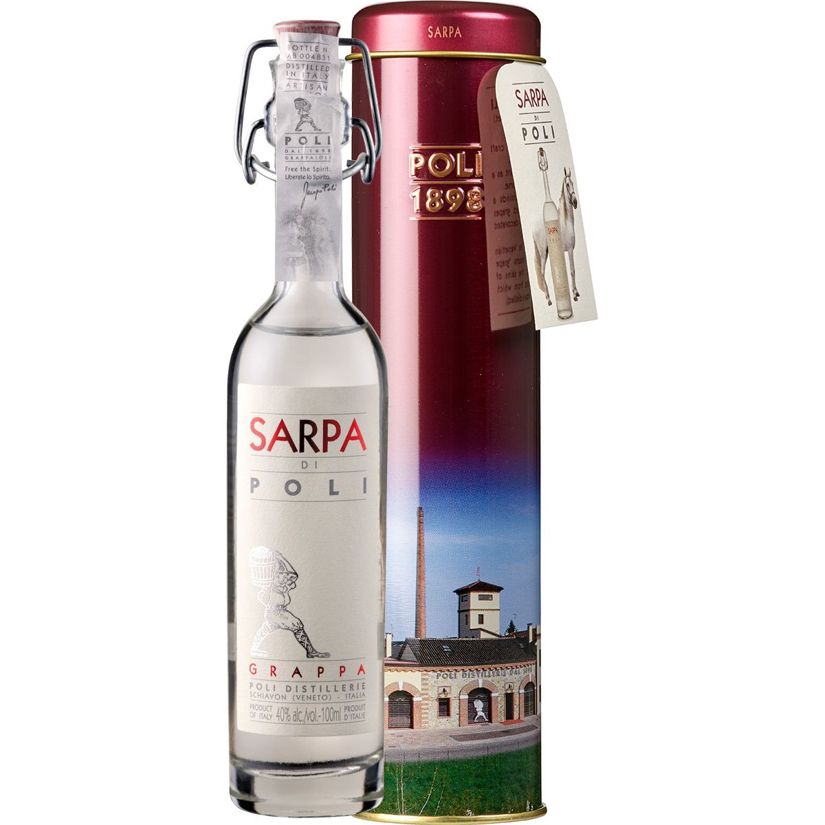 Grappa Sarpa di Poli Baby - in Geschenkröhre - Jacopo Poli Venetien/Italien 0,1 l