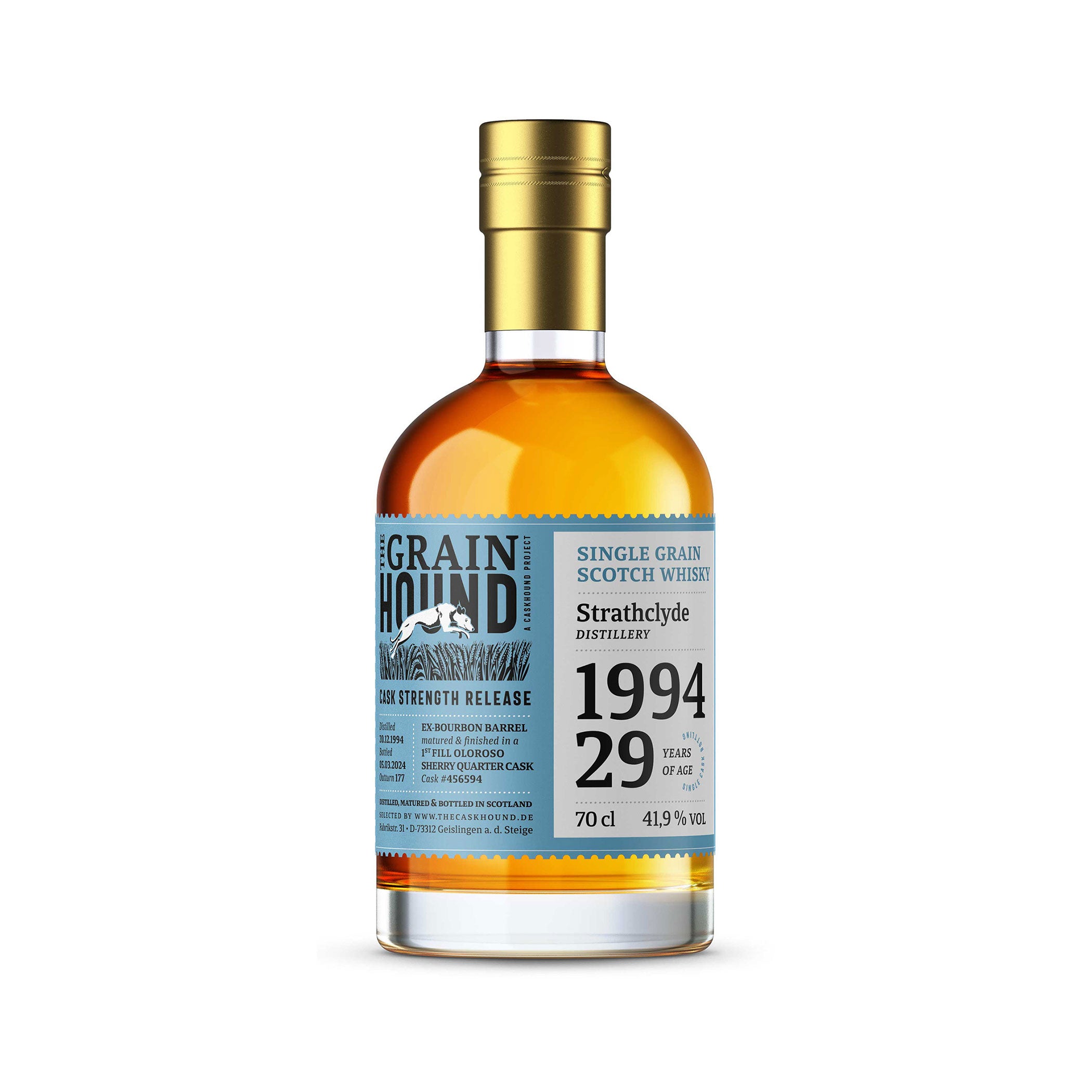 Strathclyde 1994 - 29 Years Old - 1st Fill - Oloroso Sherry Cask Finish - Grainhound - The Caskhound