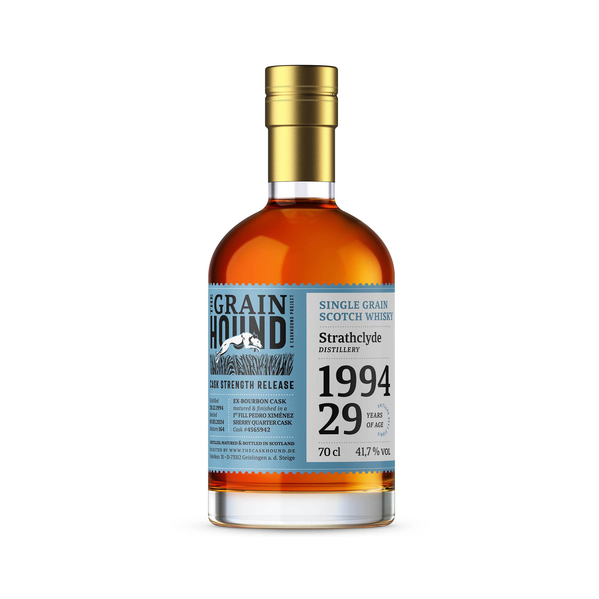 Strathclyde 1994 - 29 Years Old - 1st Fill PX Sherry Quarter Cask - Grainhound - The Caskhound