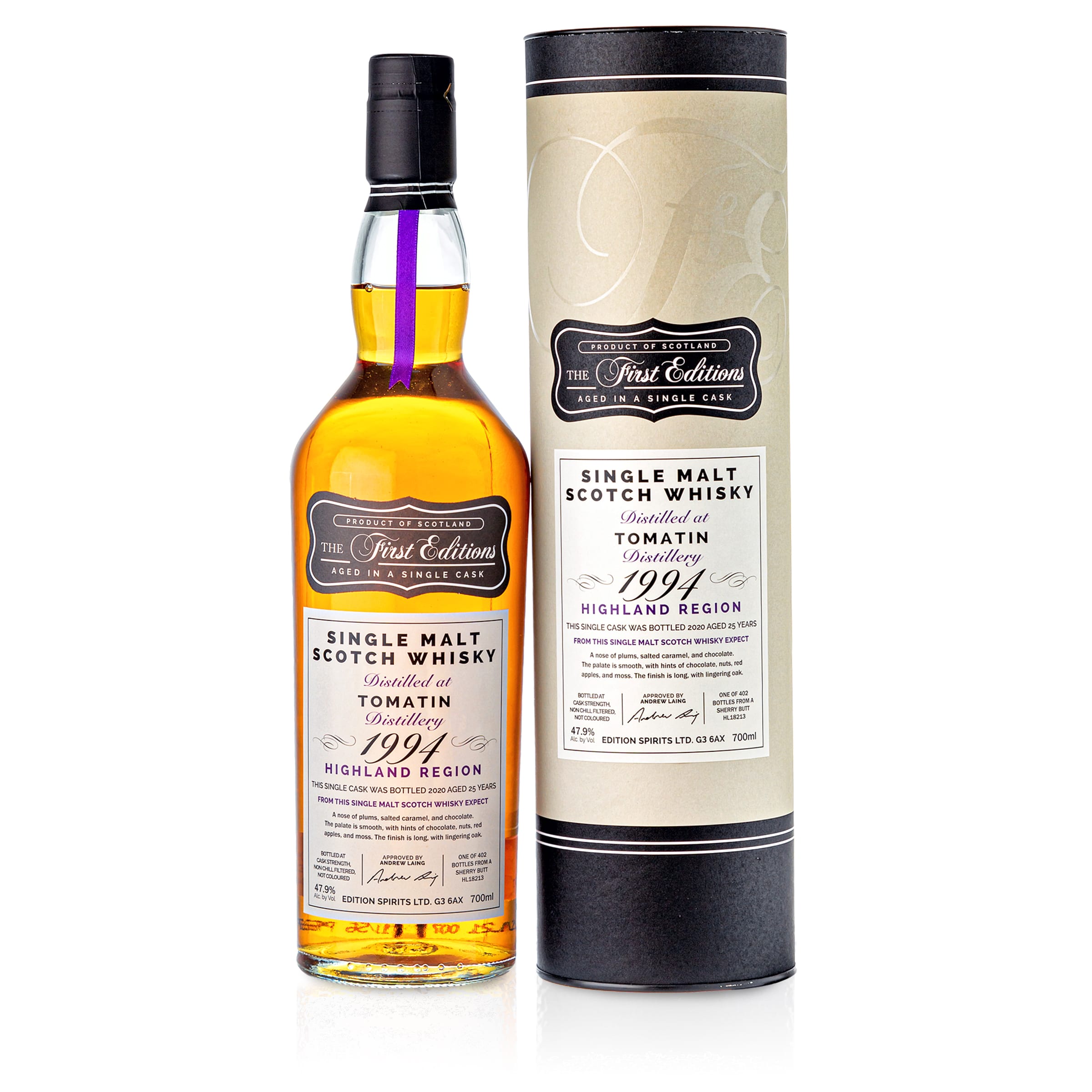 1 Flasche Tomatin 1994 25 y.o. 47,9% Sherry Butt in Geschenkverpackung