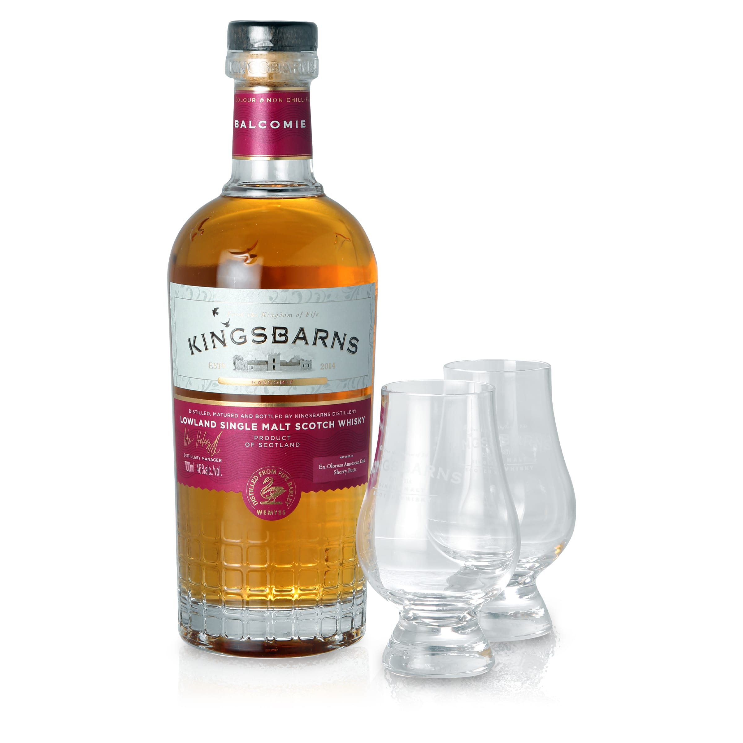 Kingsbarns Balcomie Sherry Matured - Gift Set with 2 Glasses