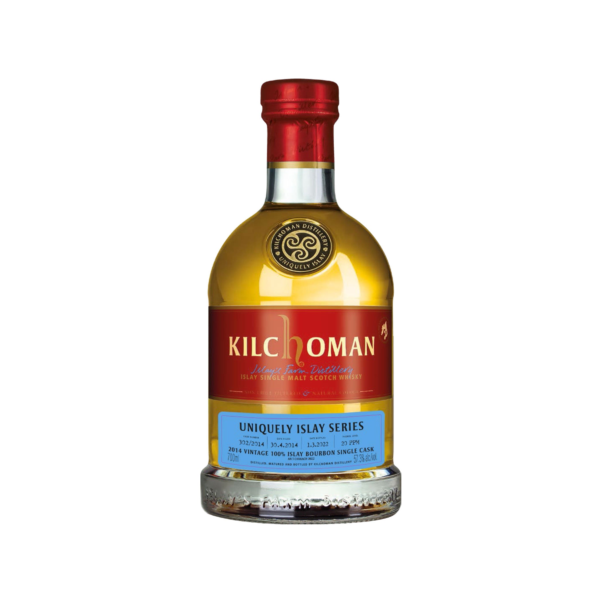 Kilchoman Vintage 2014, AT22 Uniquely Islay Series - #10/10 - Cask 302/2014 100% Islay Bourbon Single Cask
