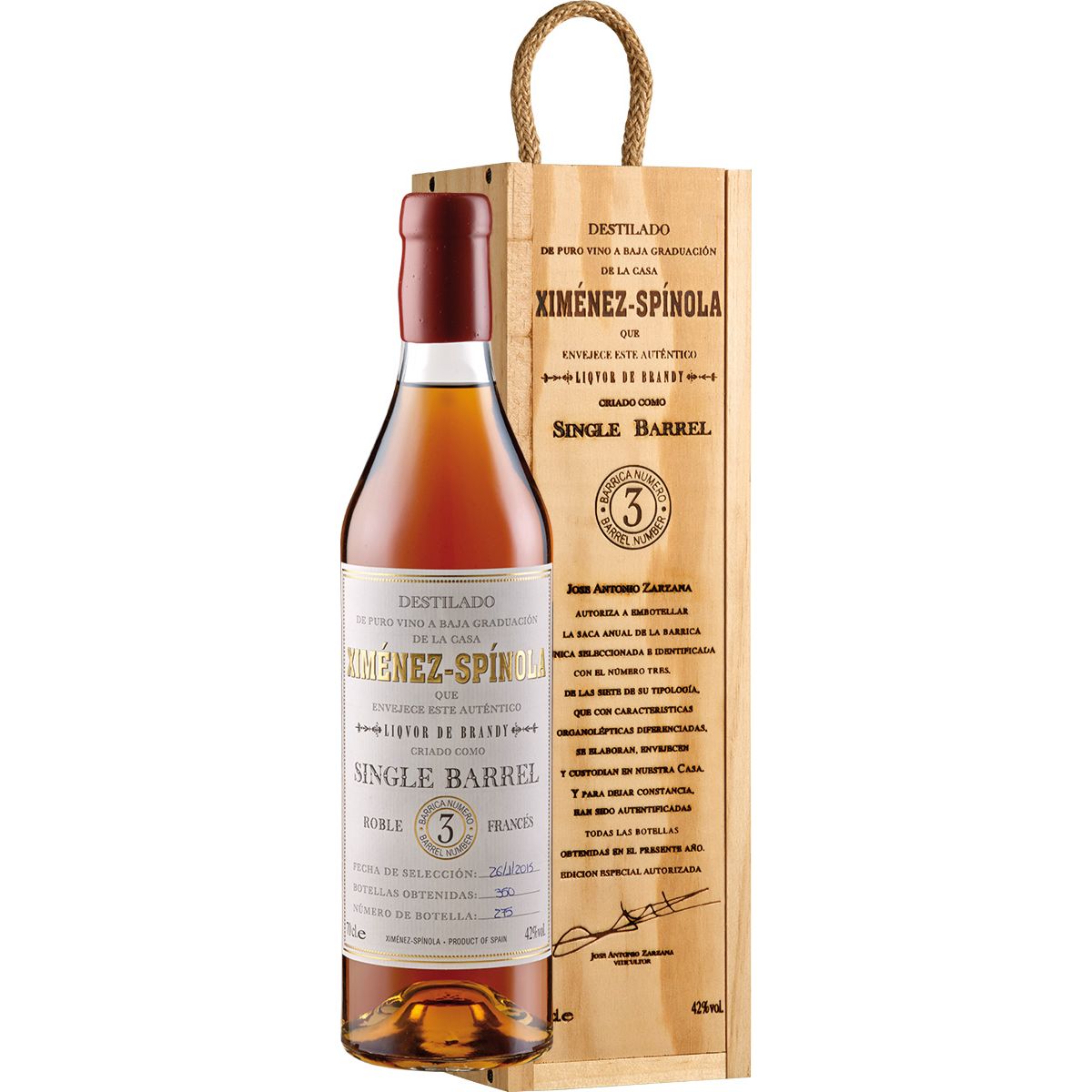 Brandy Single Barrel Ximénez-Spinola Jerez-Xérèz-Sherry/Spanien 0,7l