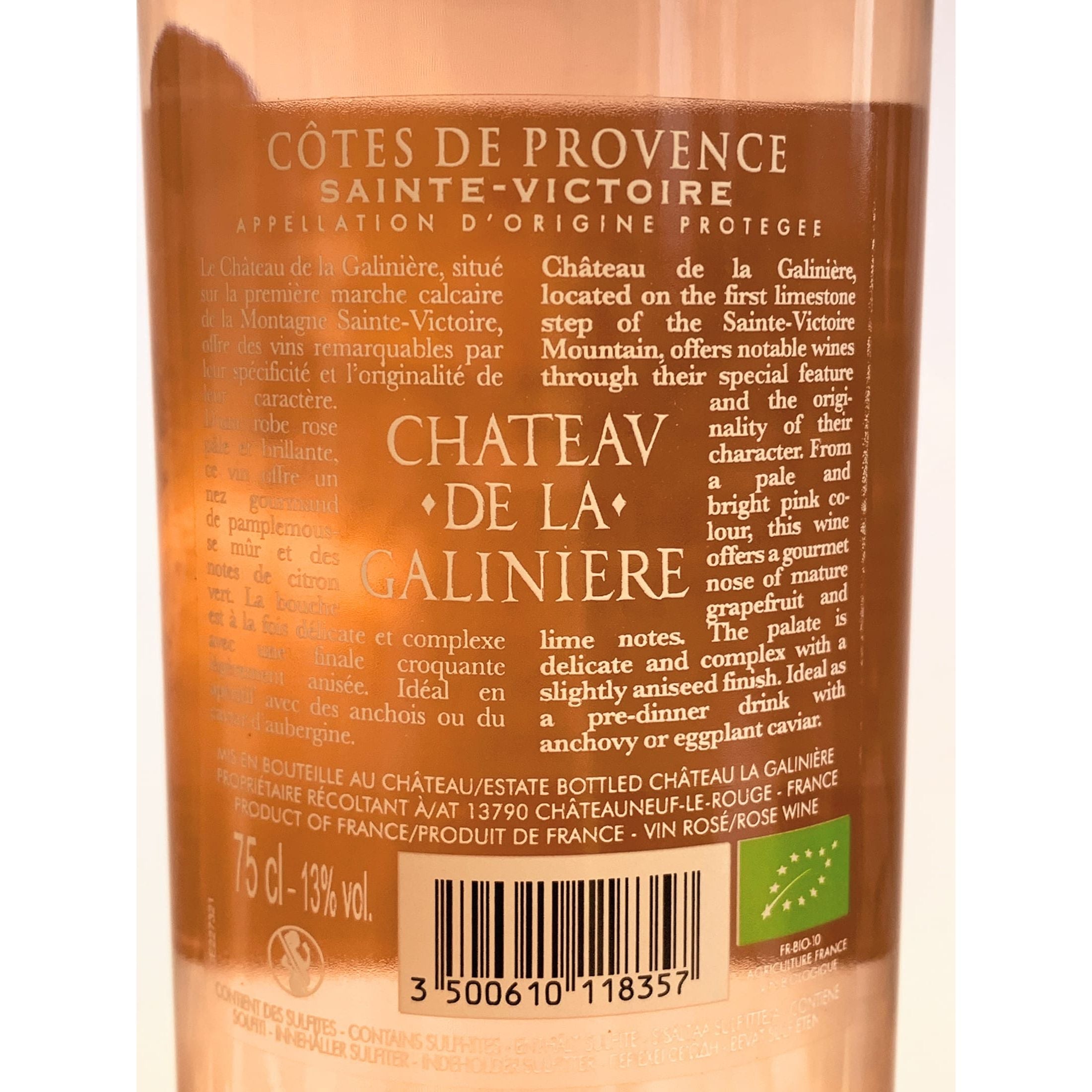 2020 Château de la Galinière Roséwein BIO Cotes de Provence Sainte Victoire AOP