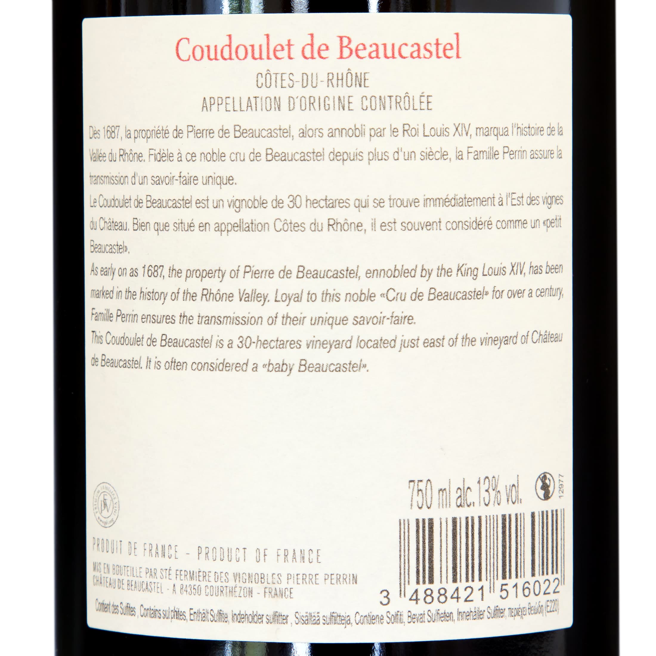 2021 Coudoulet de Beaucastel Organic White Côtes du Rhône Dry Wine
