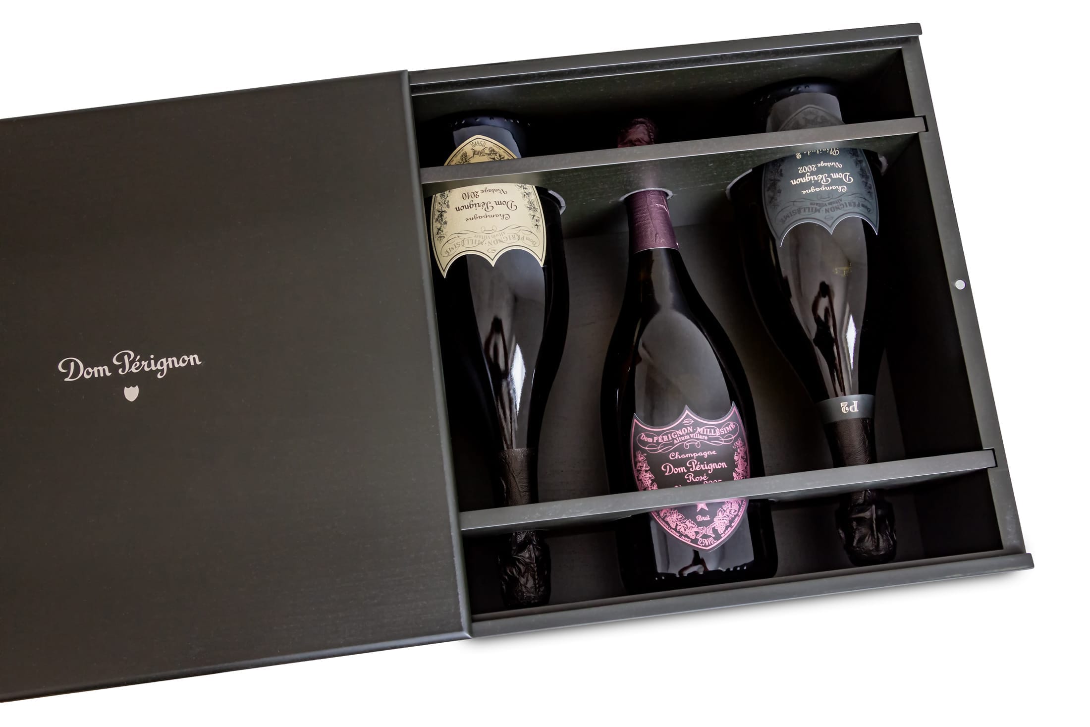 Feinste Weine - Champagner-Paket - DOM PÉRIGNON VINTAGE 2010 - ROSÉ VINTAGE 2006 - Plénitude 2 2002