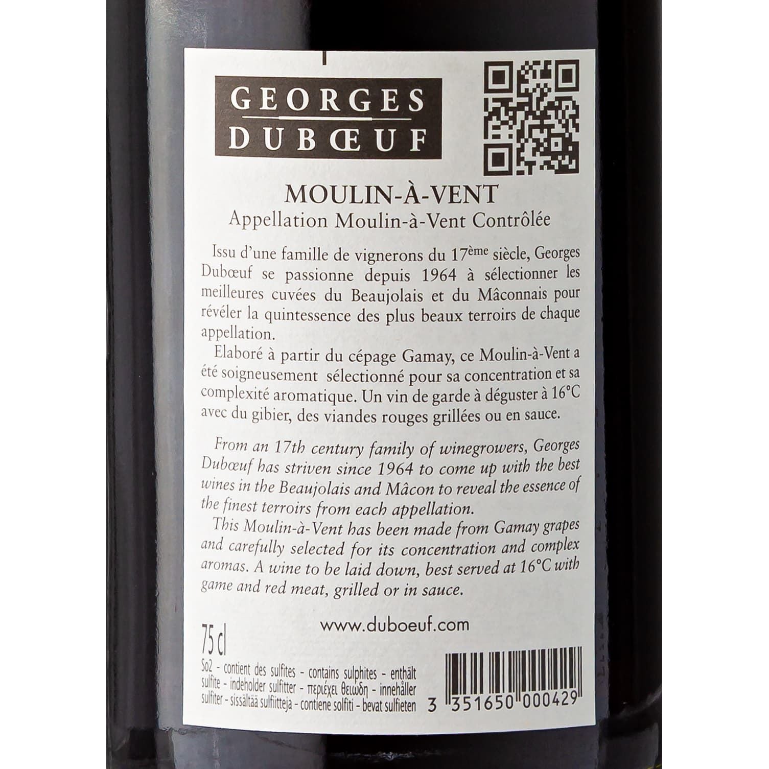 2019 Moulin à Vent - Georges Duboeuf «Fleurs» - Burgund, Frankreich