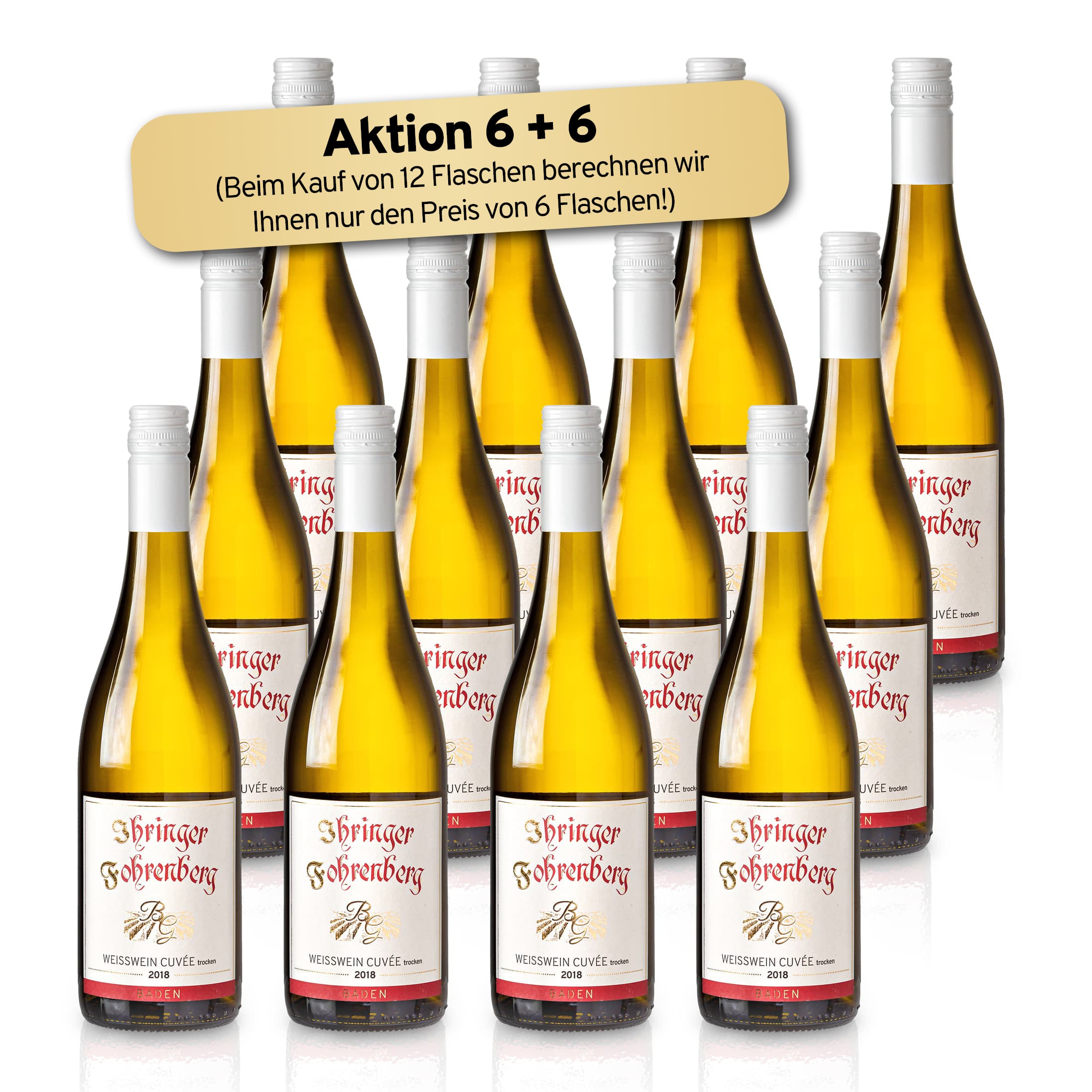Dry white wine 2018 | Fruity-fresh blend of Pinot Gris, Pinot Blanc, Chardonnay | WBK Glatt - Ihringen am Kaiserstuhl/Baden, Germany