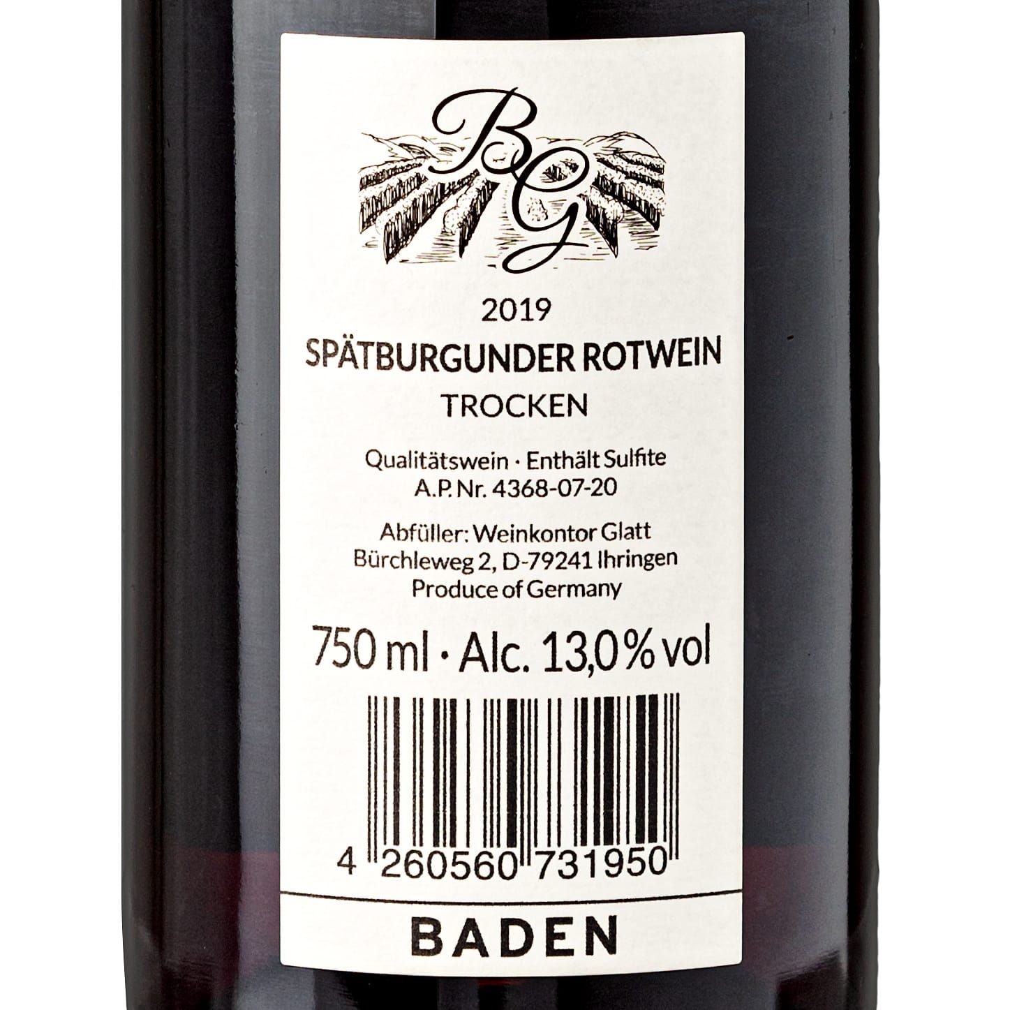 2019 Spätburgunder Rotwein trocken GLATT