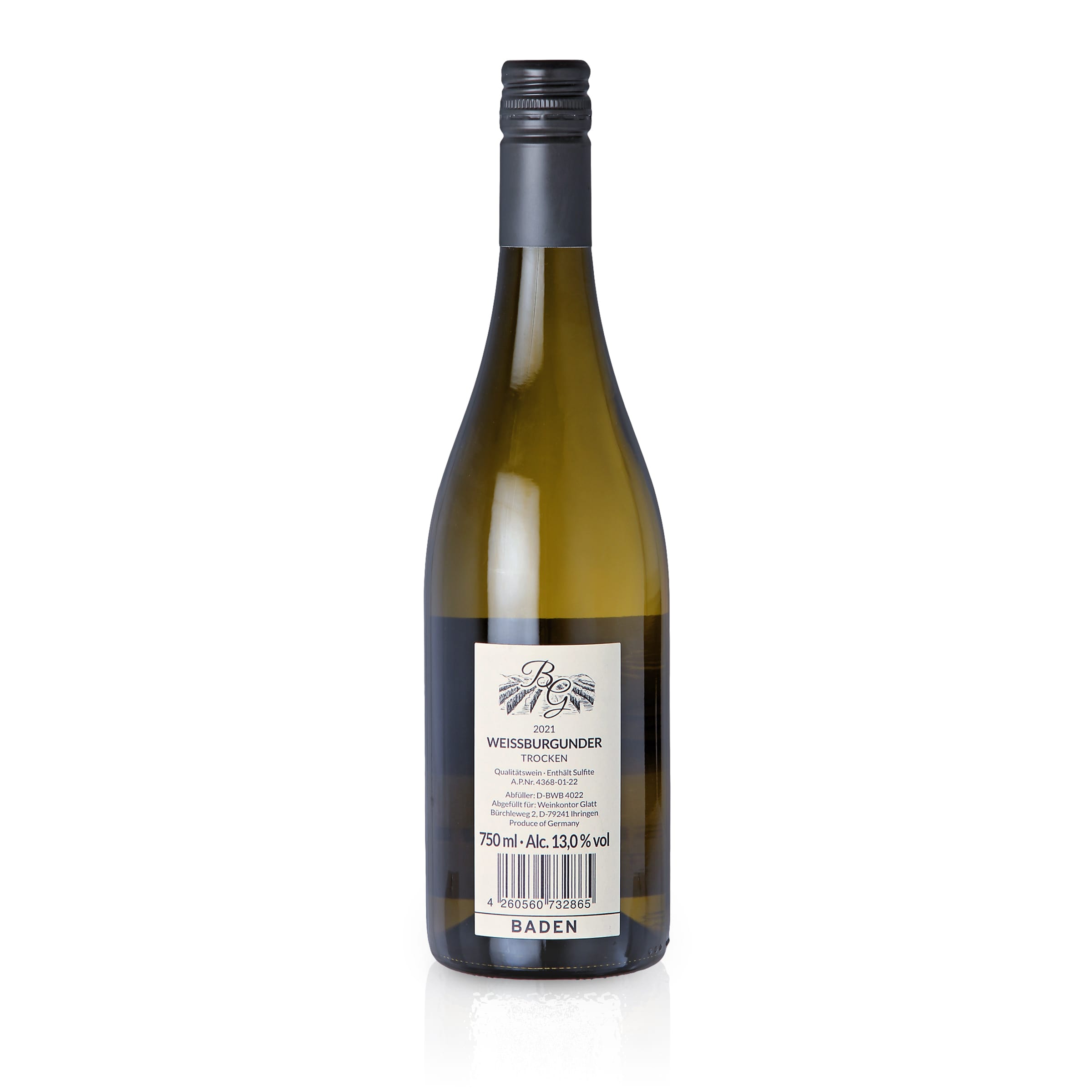 2021 Pinot Blanc Dry White Wine • GLATT • Quality Wine from Kaiserstuhl/Baden, Germany