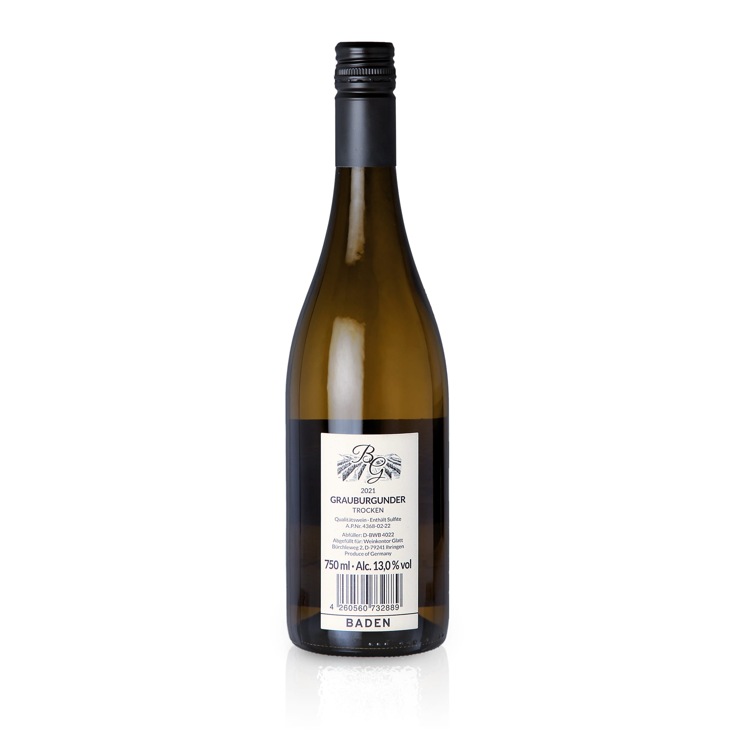 2021 Pinot Gris Dry White Wine • GLATT • Quality Wine from Kaiserstuhl/Baden, Germany