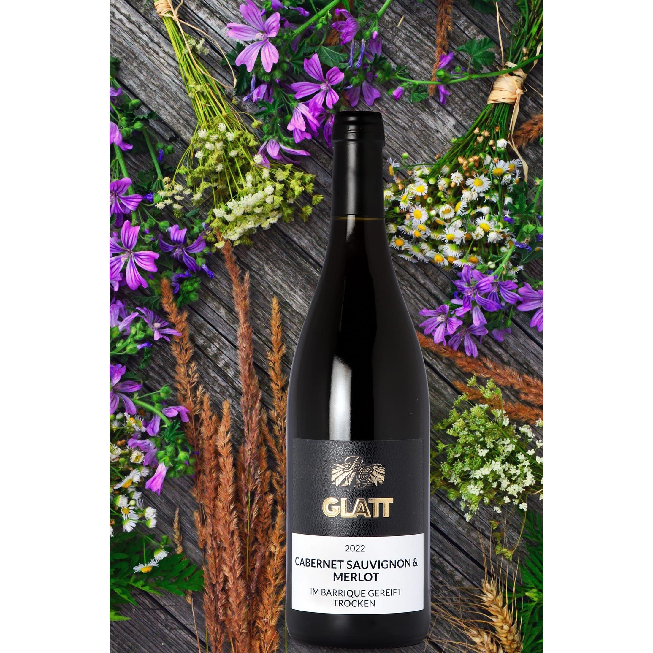 2022 Cabernet Sauvignon & Merlot Barrique Rotwein trocken, GLATT, Qualitätswein vom Kaiserstuhl/Baden, Deutschland