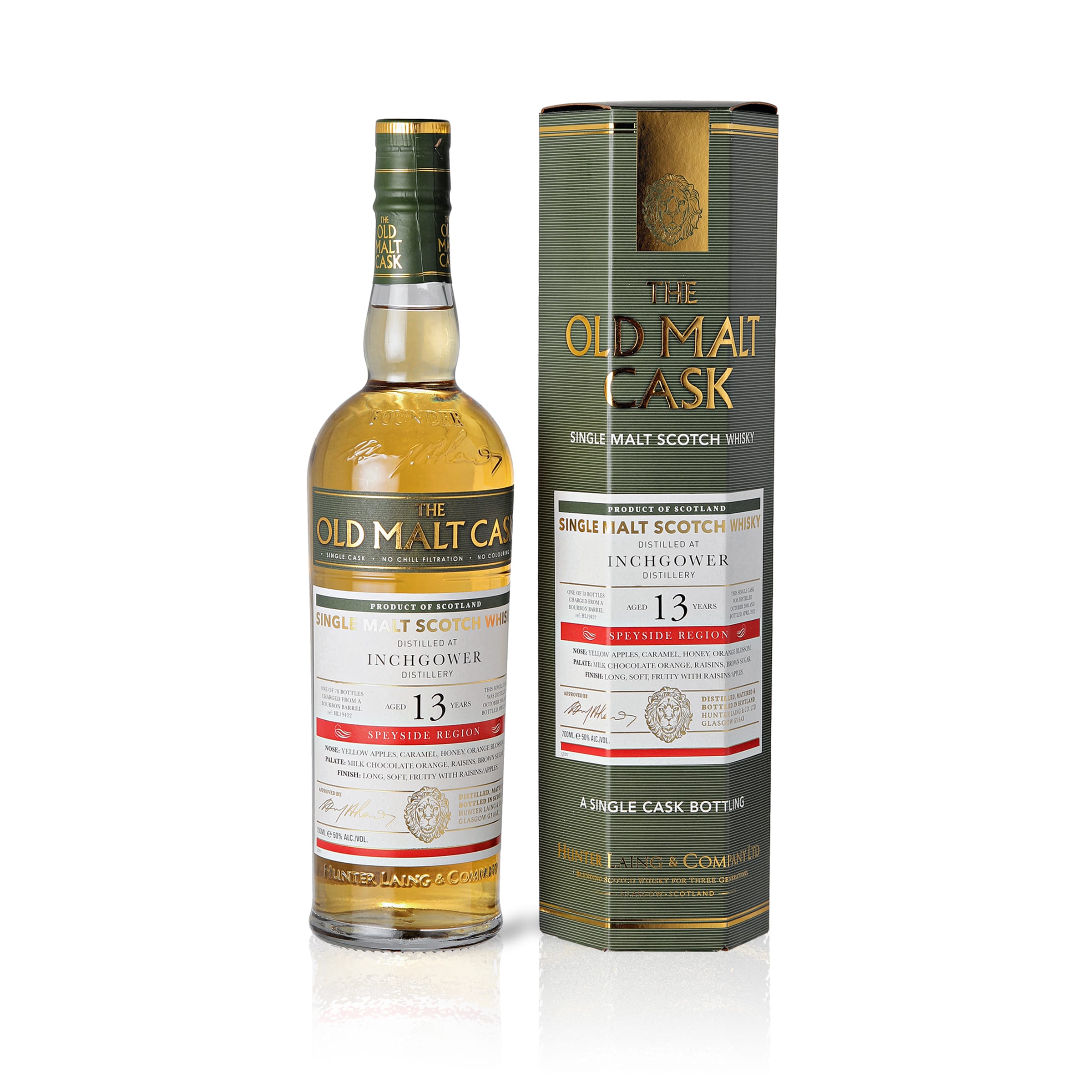 Inchgower 2008/2022 - 13 Years Old - 50.0% Vol. - Hunter Laing - Old Malt Cask - OMC3139