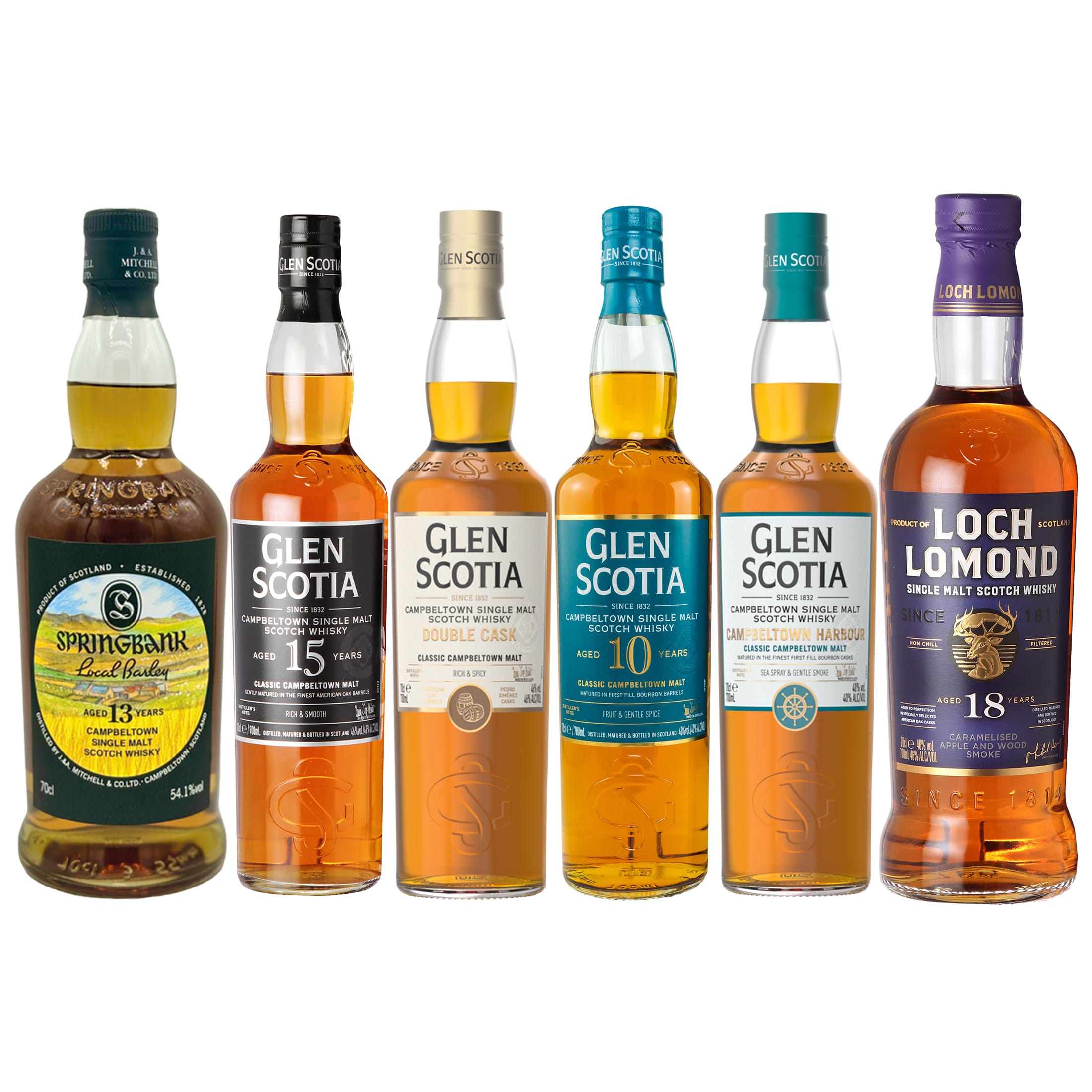Springbank – Glen Scotia – Loch Lomond Bundle • 6 Great Whiskies in One Set