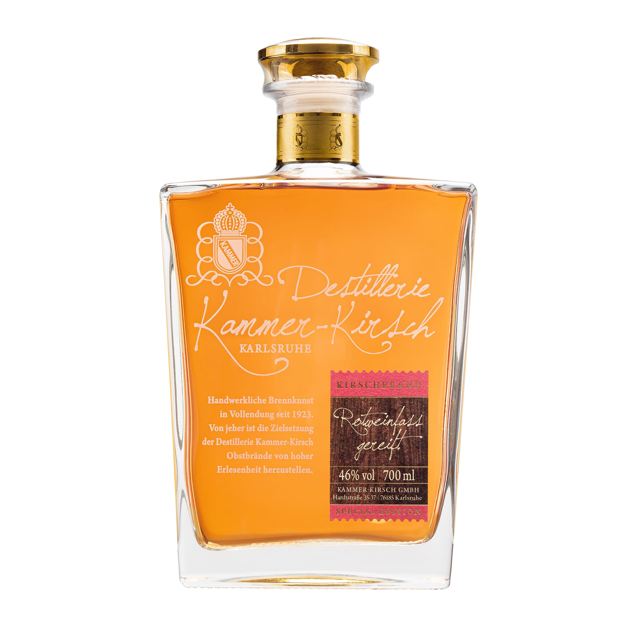 Cherry Brandy Aged in Red Wine Barrels - Gourmet Fruit Brandy - Kammer-Kirsch Distillery