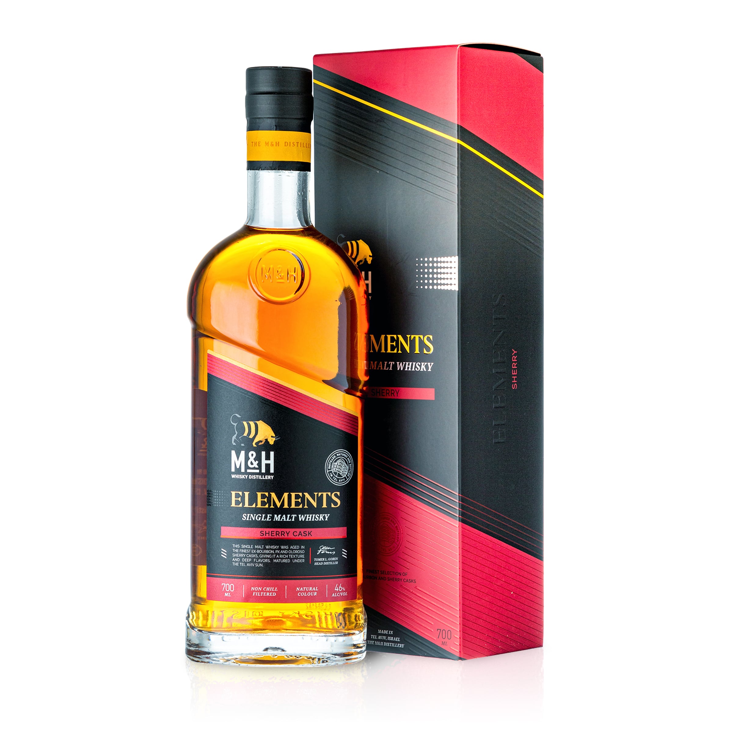 M&H Elements Sherry Cask Single Malt Whisky in Geschenkverpackung