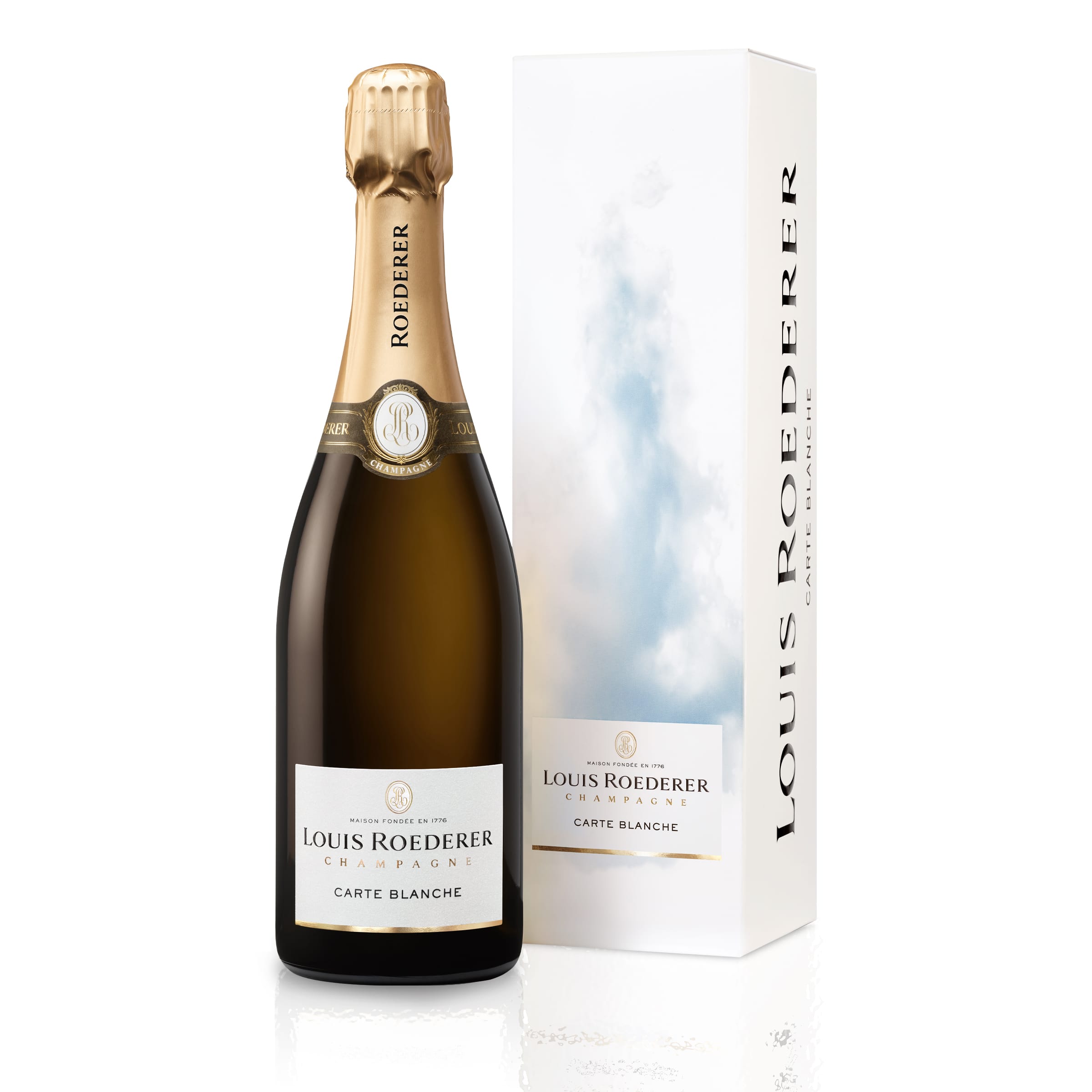 Roederer Carte Blanche Demi Sec Champagner in Grafik-Geschenkverpackung
