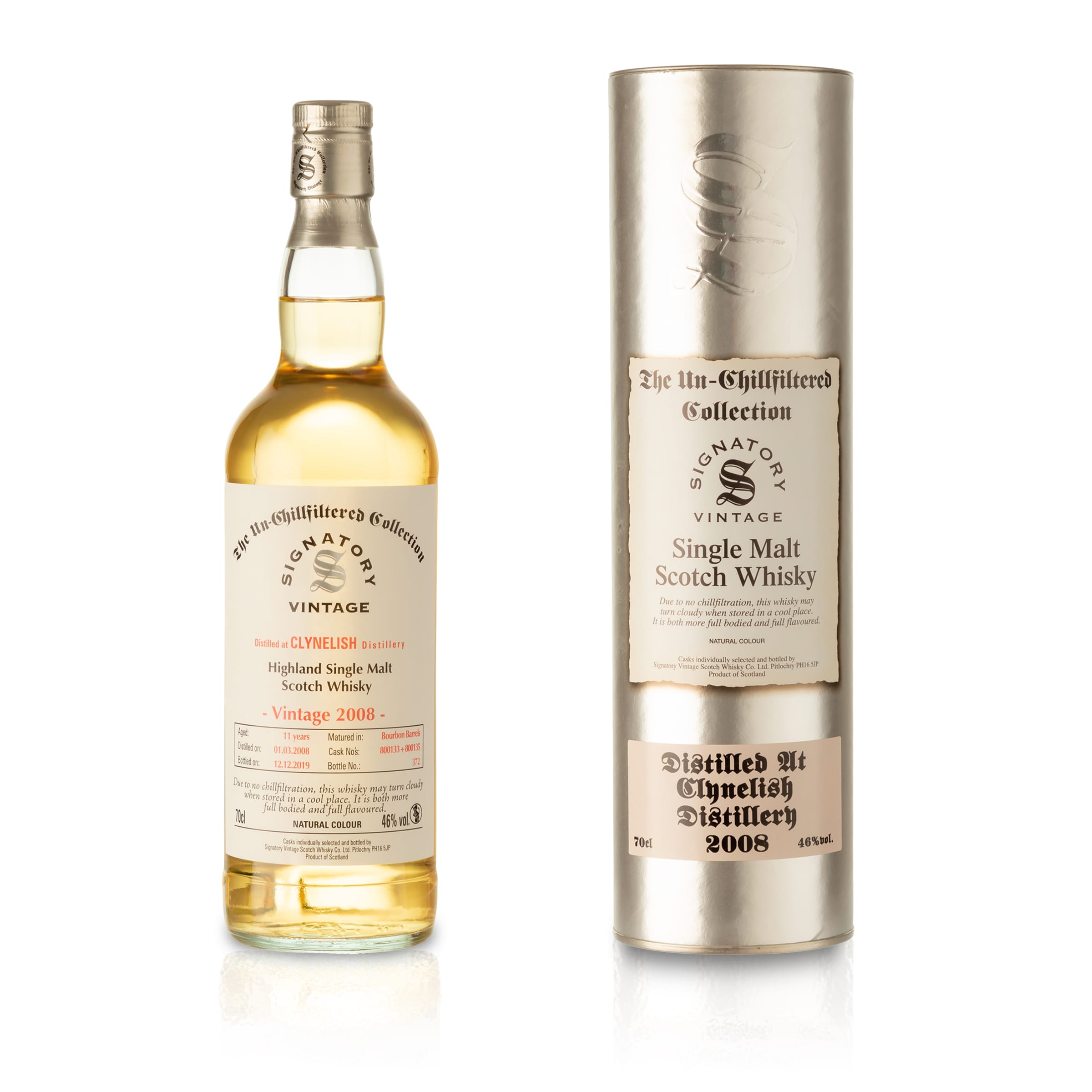 Clynelish 2008/2019 - un-chill. No. 800133+800135 - Signatory Vintage