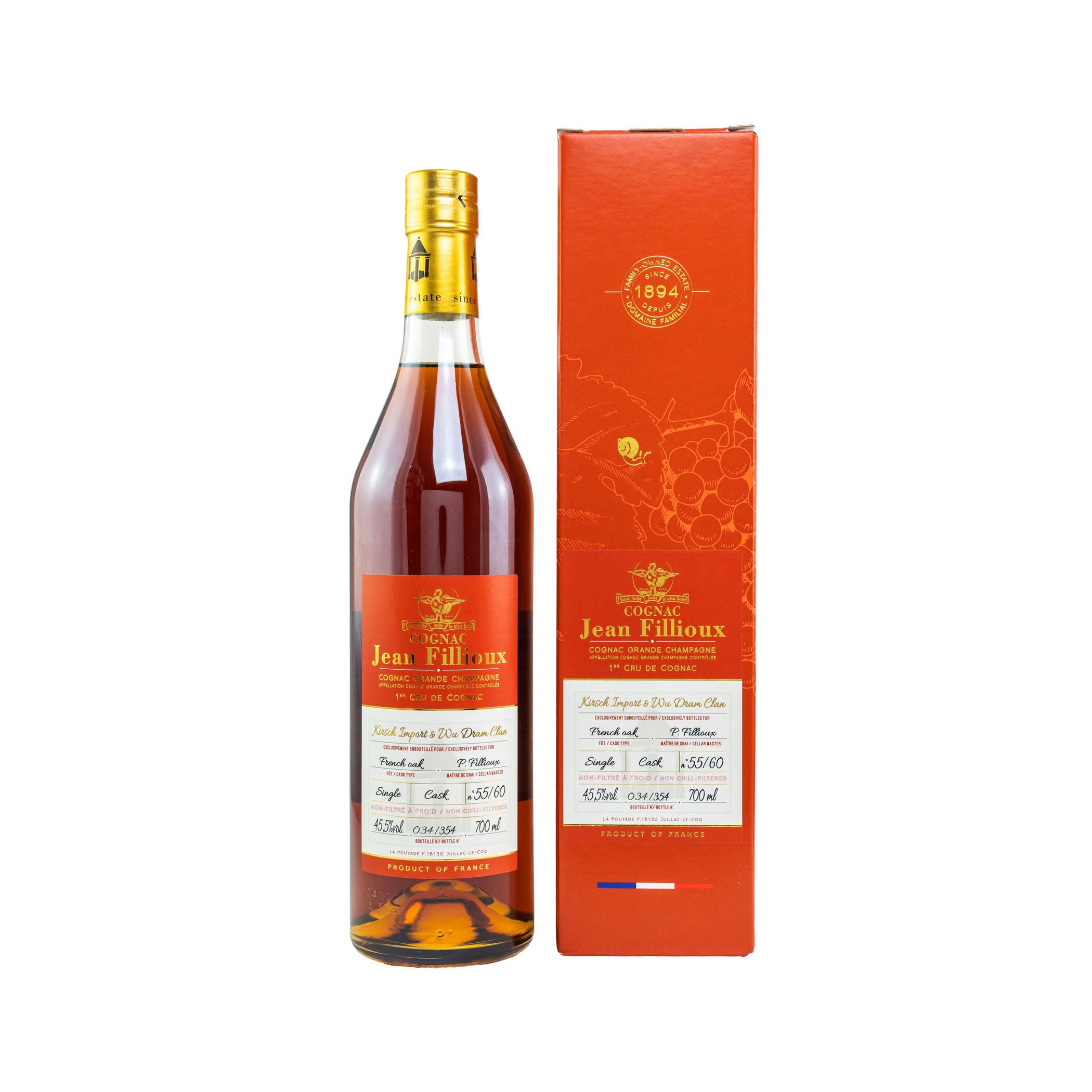 Jean Fillioux Cognac Grande Champagne Lot 55/60 Kirsch Import & Wu Dram Clan
